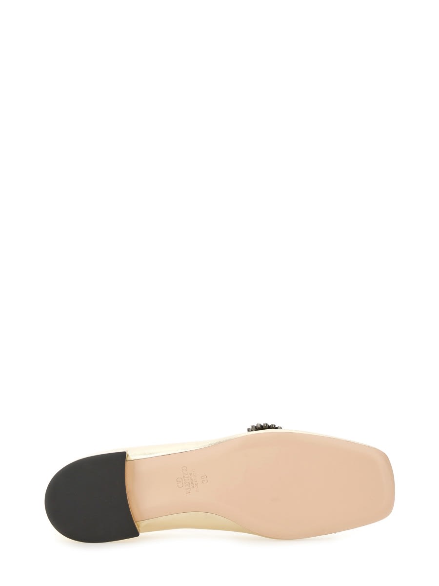 Valentino Mary Jane Metallic Leather Ballet Flats