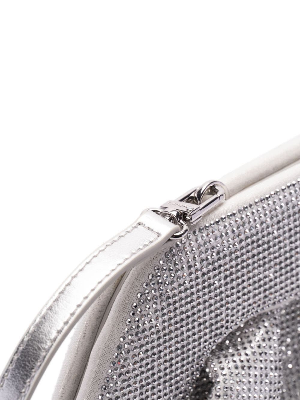 Shop Themoirè Tia Strass Bag In Silver