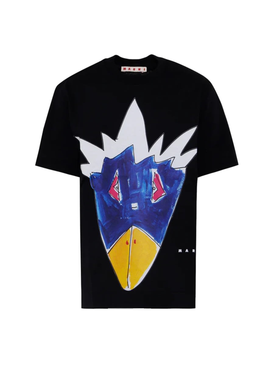 Marni T-shirt With Logo In Black