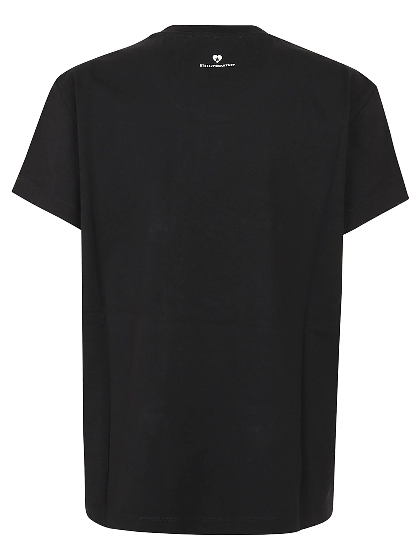 Shop Stella Mccartney Iconic Mini Heart T-shirt In Black