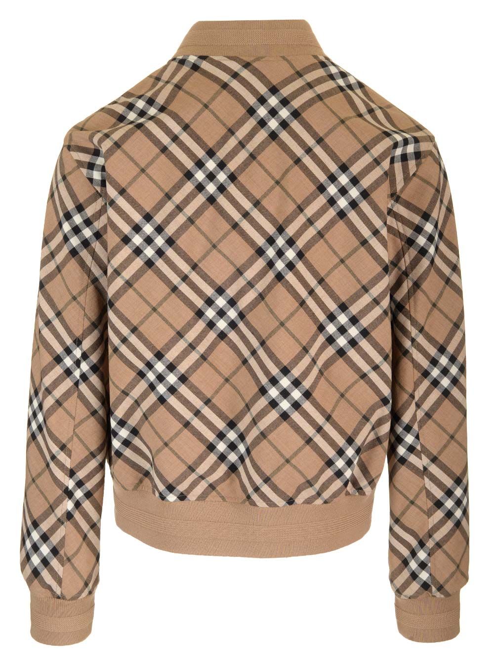 Shop Burberry Wool Blend Harrington Jacket In Beige