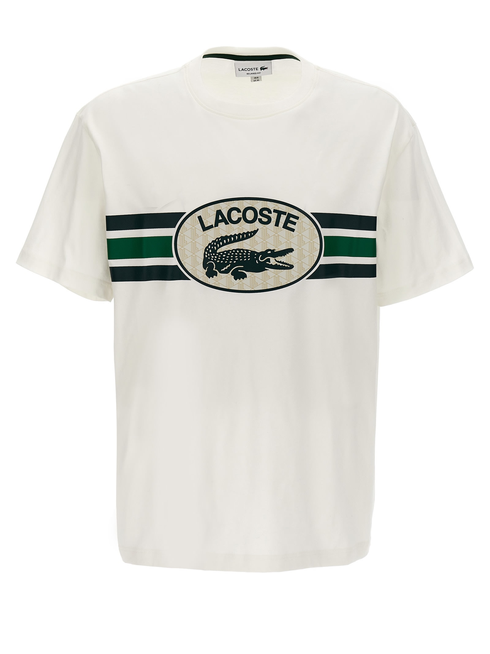 Shop Lacoste Logo Print T-shirt In White