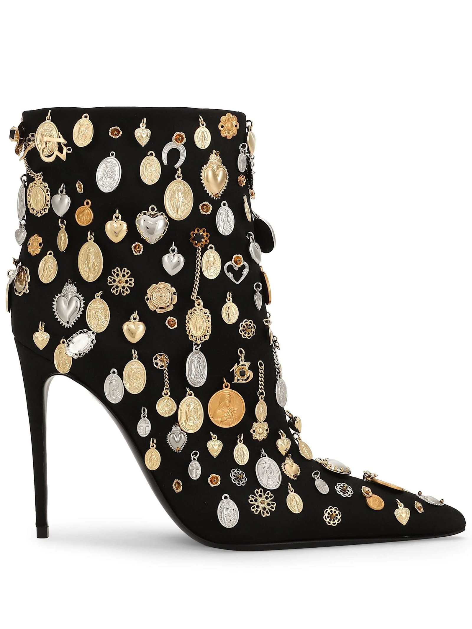 Shop Dolce & Gabbana Tronchetto Raso In Nero Oro