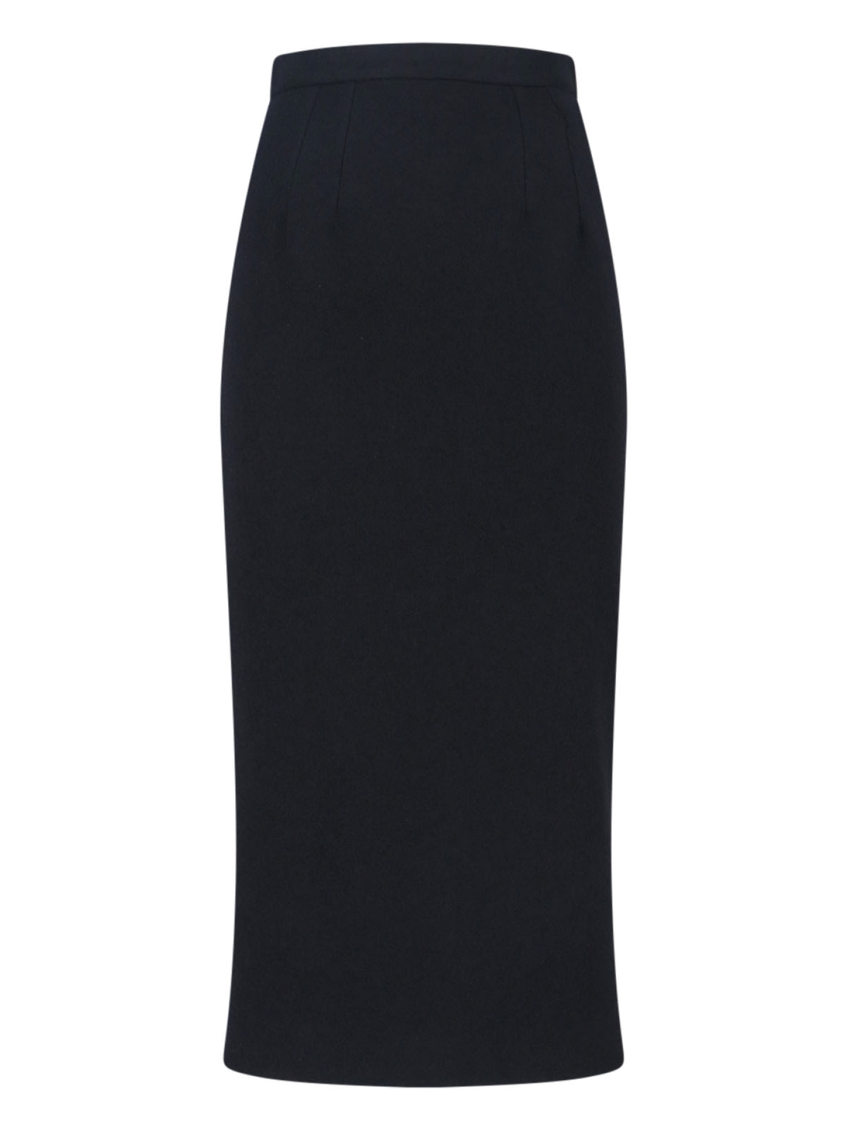 Dolce & Gabbana Virgin Wool Midi Skirt In Black