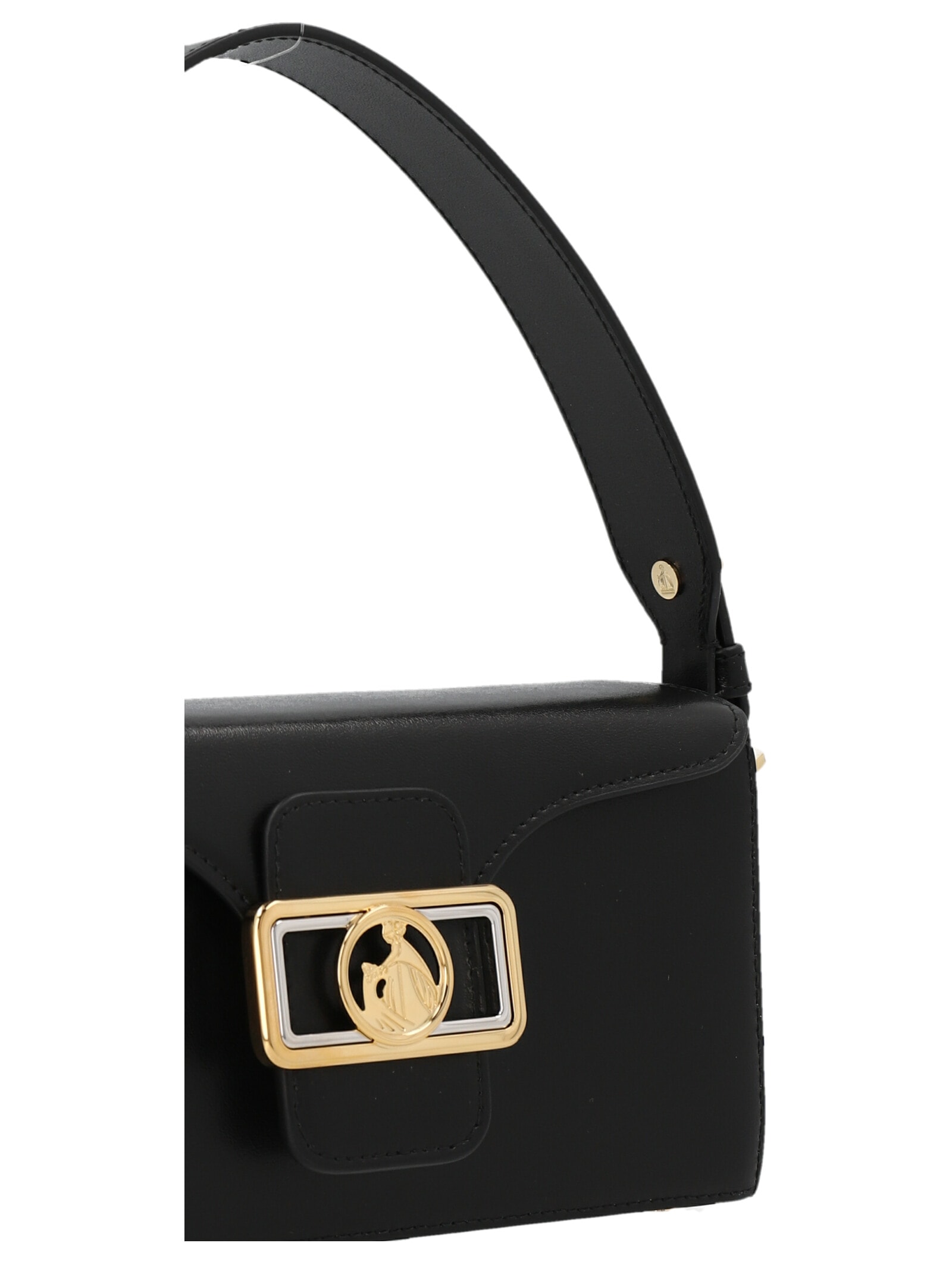 Lanvin Rectangular Smooth Nano Shoulder Bag In Black