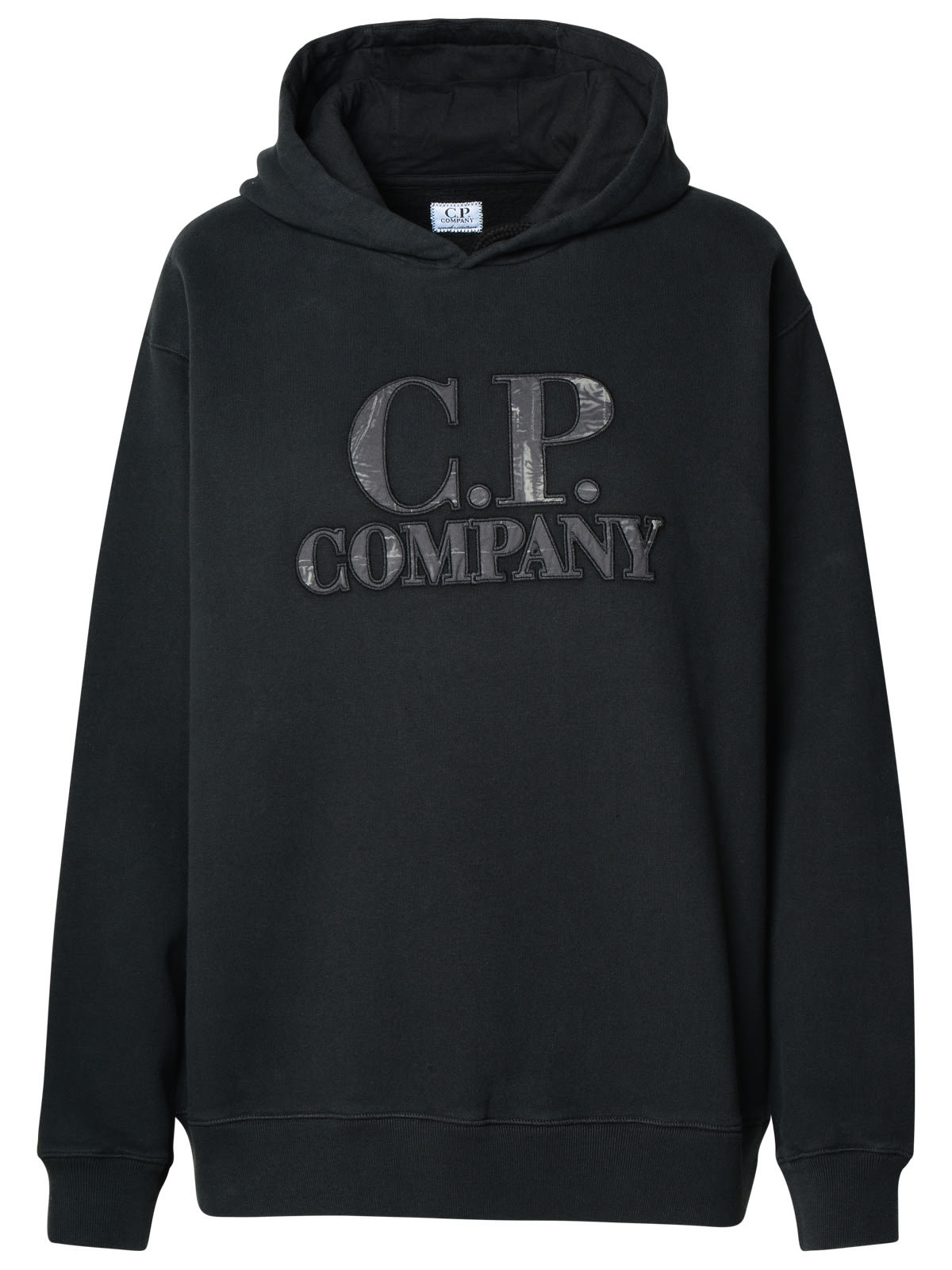 Shop C.p. Company Black Cotton Hoodie