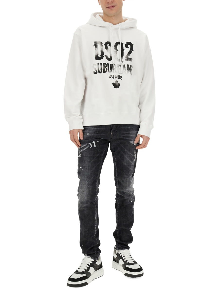 Shop Dsquared2 Suburbans Cool Fit Sweatshirt In White