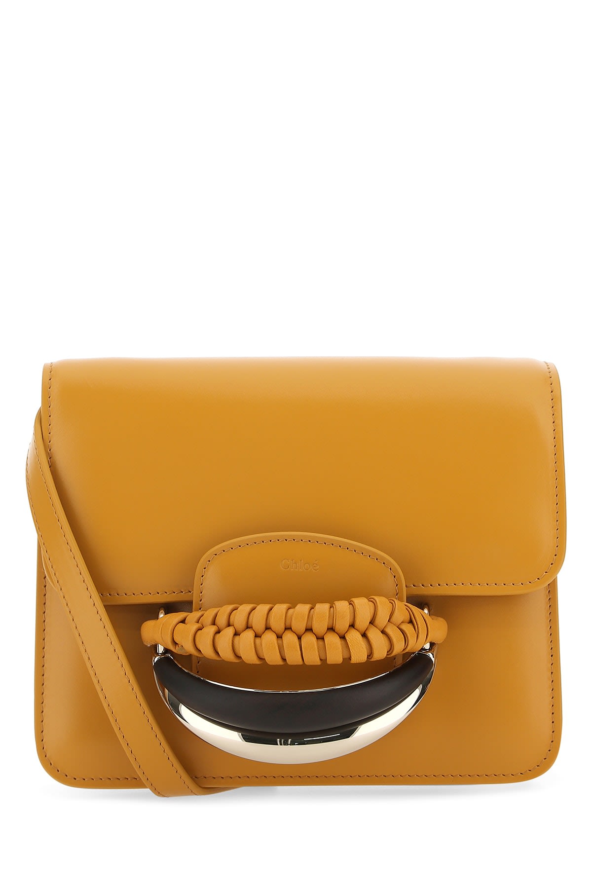 Chloé Versatile Leather Clutch With Unique Front Handle In 216