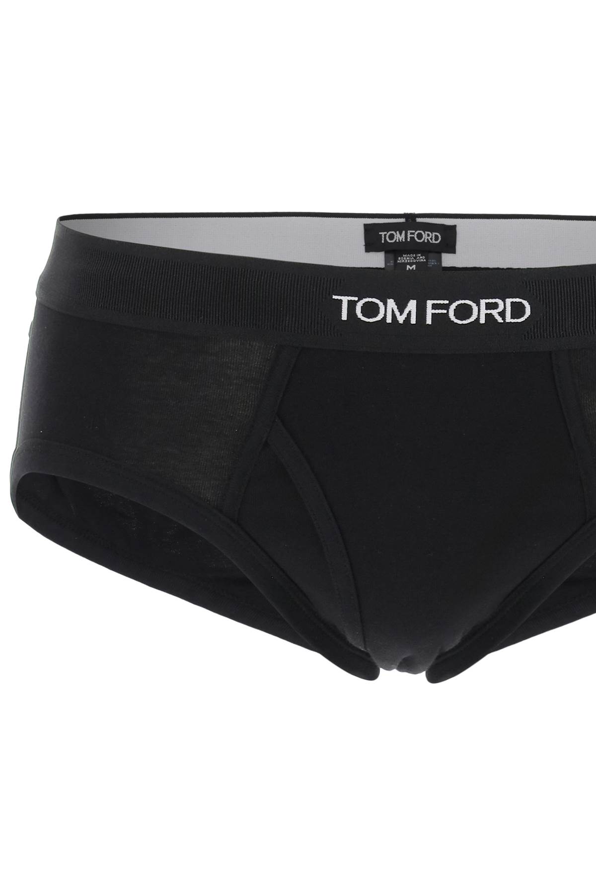 Tom Ford Cotton Briefs With Elastic Band In Black