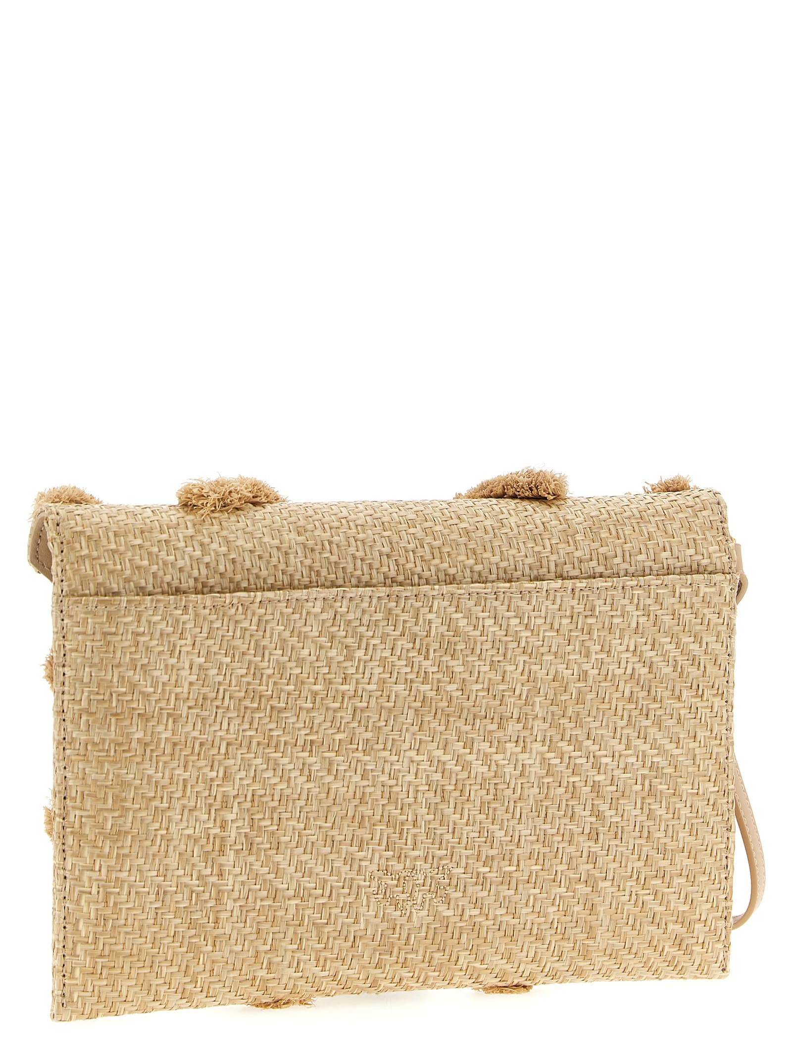 PINKO RAFFIA FLAT CLUTCH