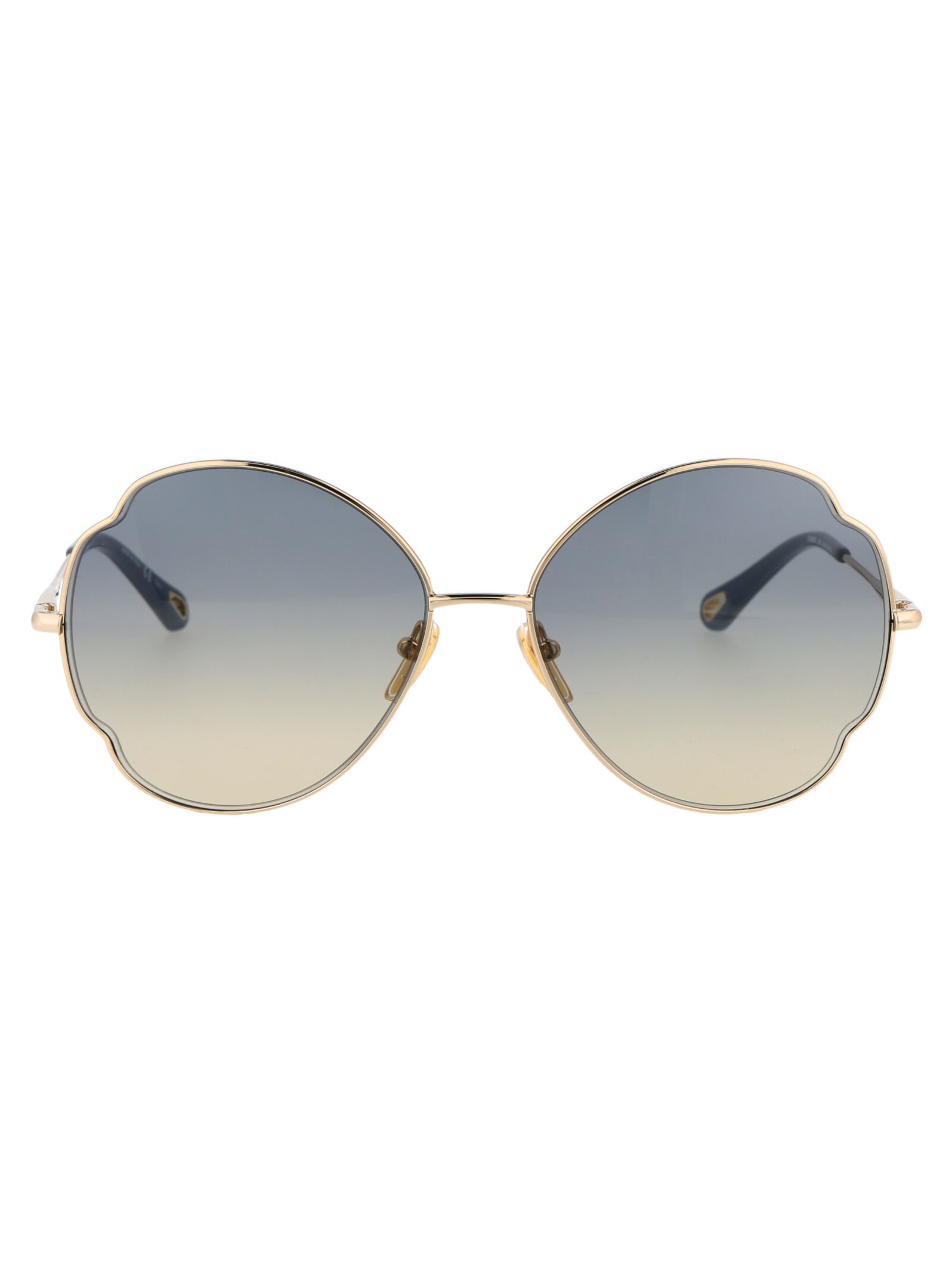 Shop Chloé Ch0093s Sunglasses In 002 Gold Gold Grey