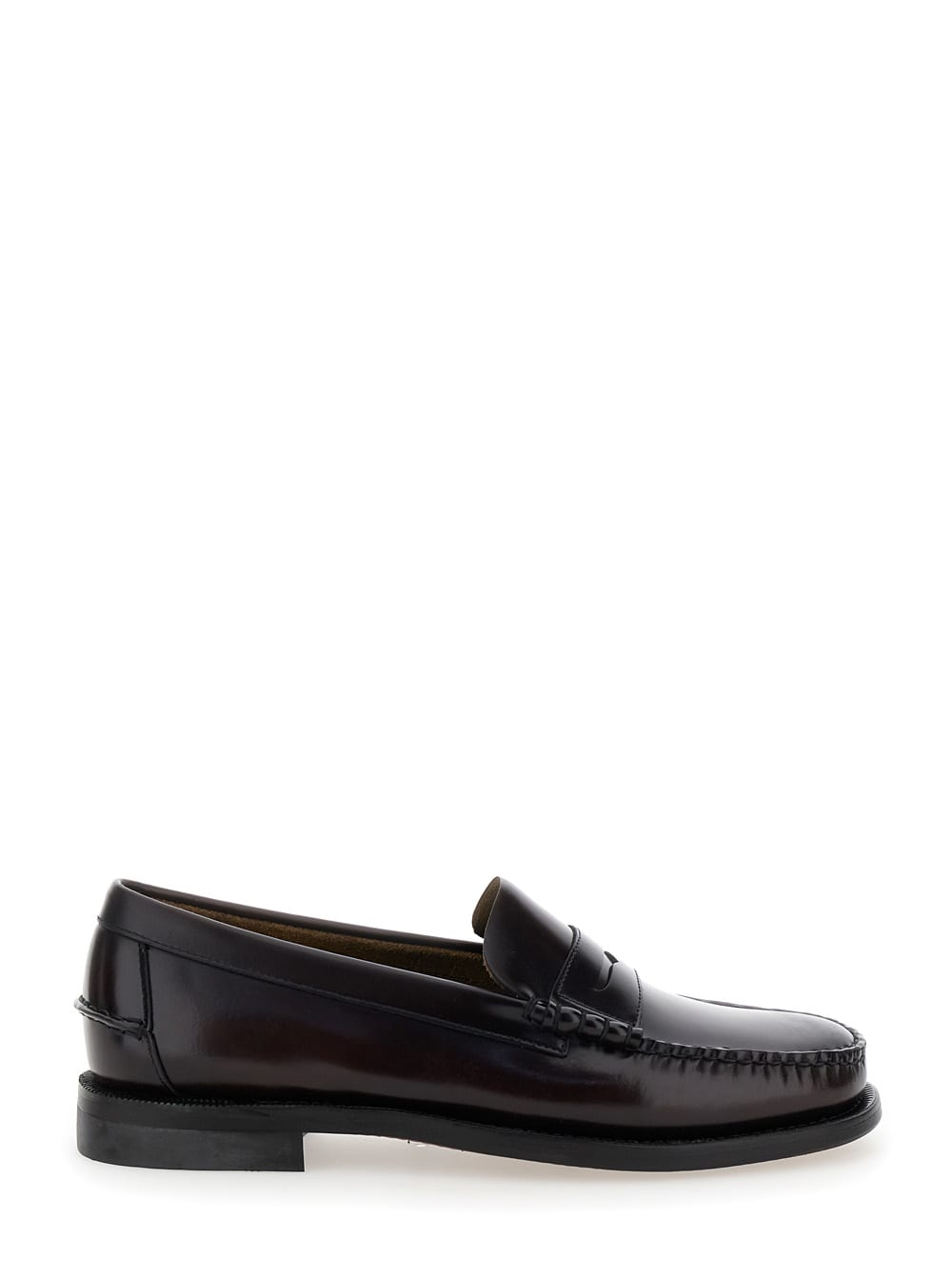 Shop Sebago Bordeaux Pull-on Loafers In Leather Man