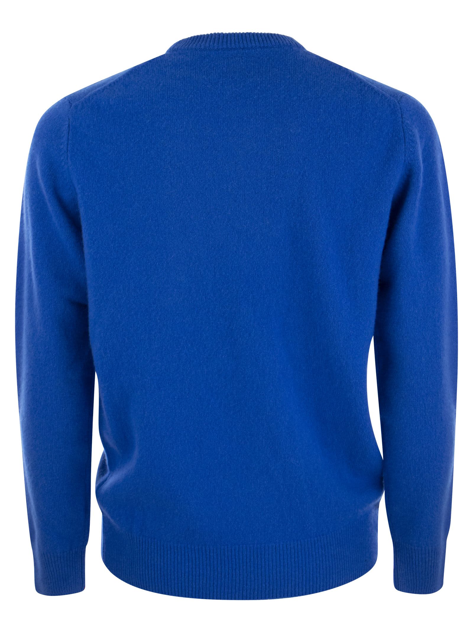 Shop Mc2 Saint Barth Crew-neck Jumper In Wool Sweater In Bluette