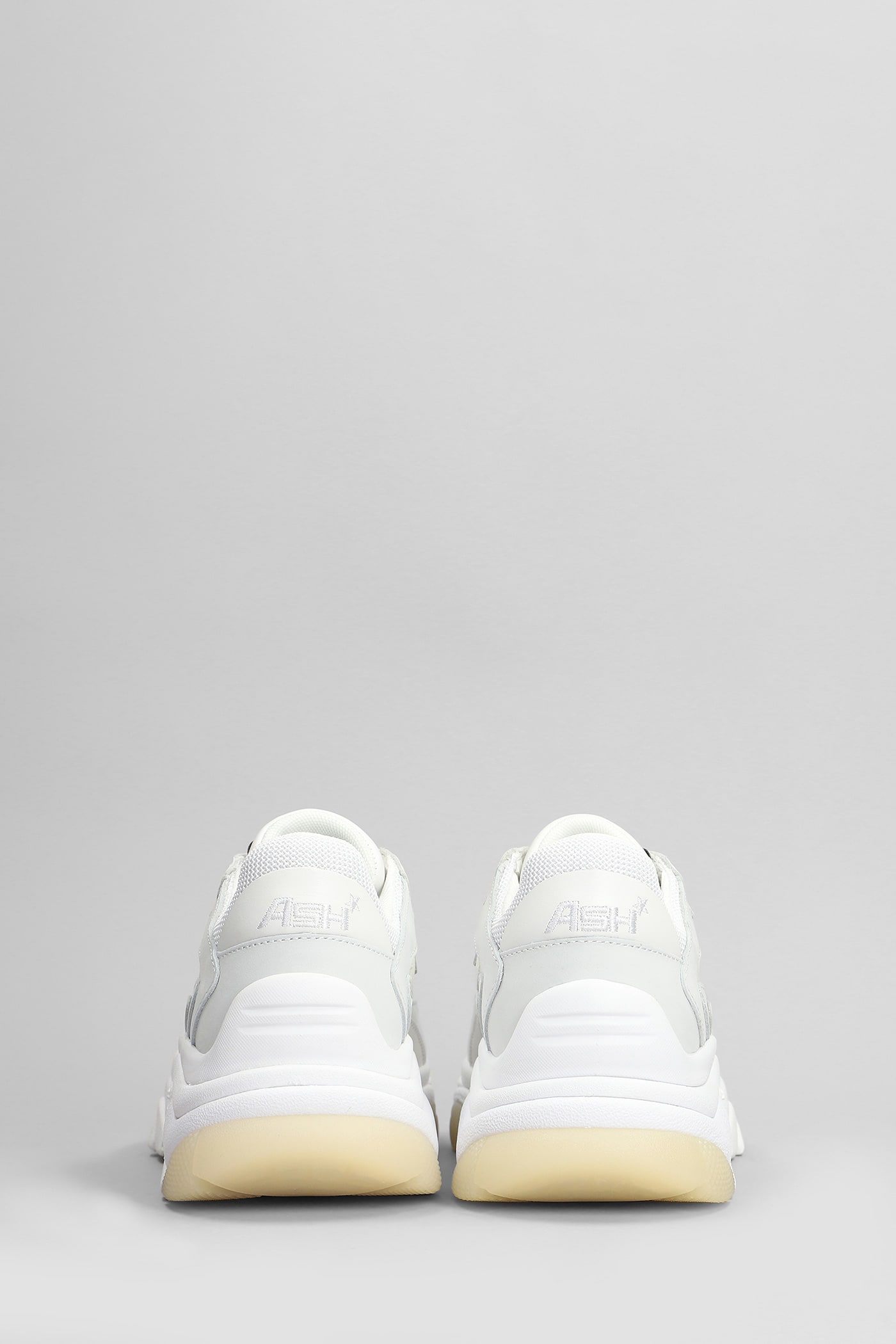 Ash Addict Sneakers In White Leather And Fabric In White