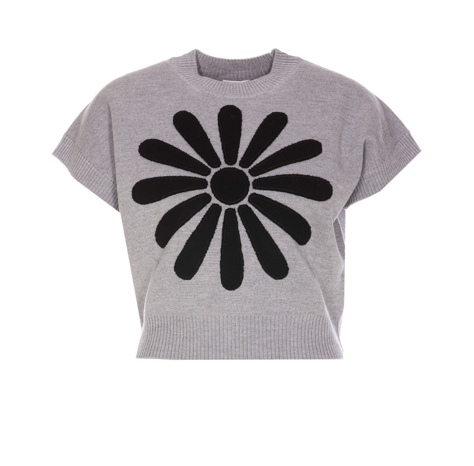 Shop Kenzo Marguerite Placed Top  In Grey