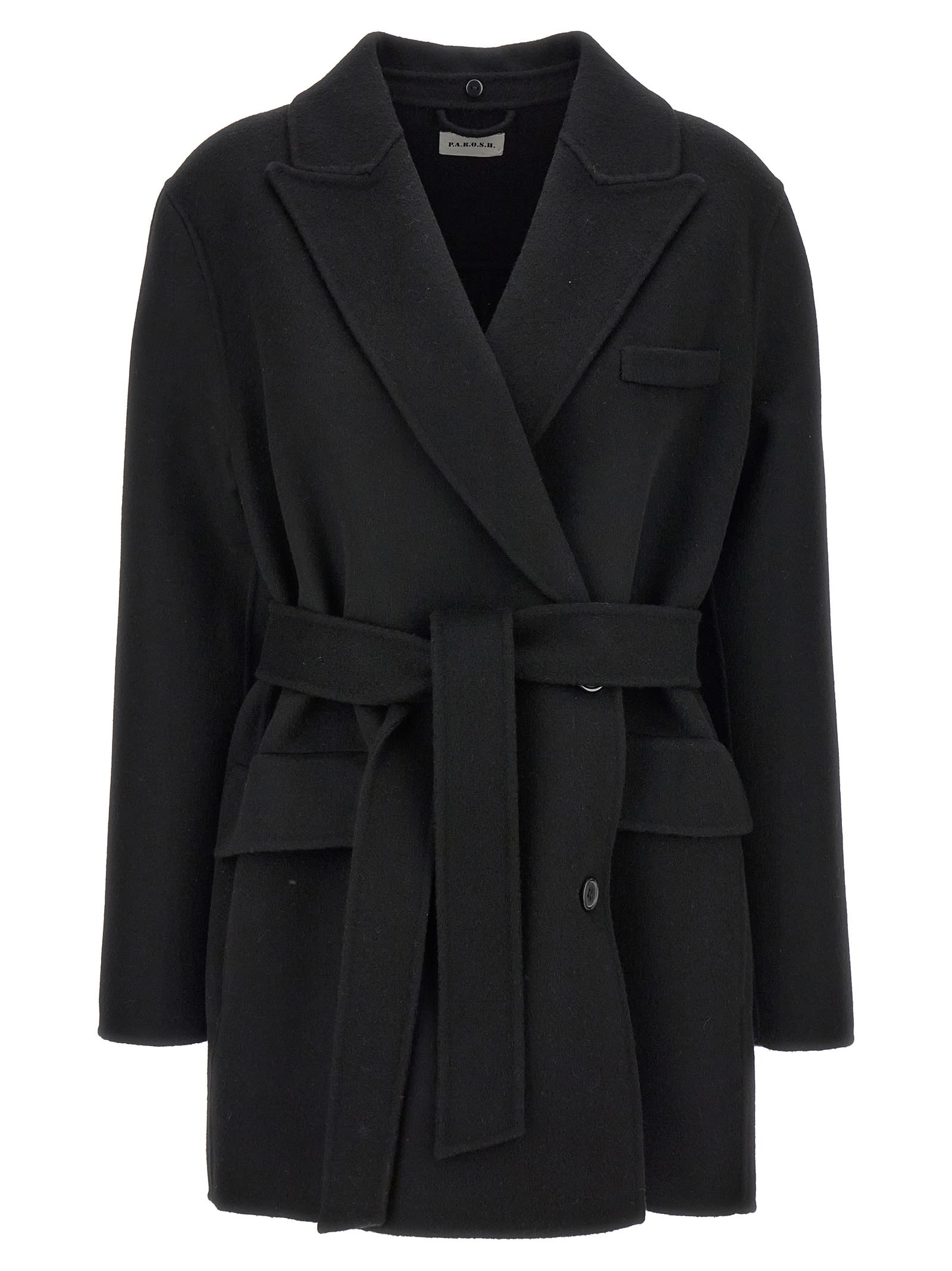 Shop P.a.r.o.s.h Leak24 Coat In Black