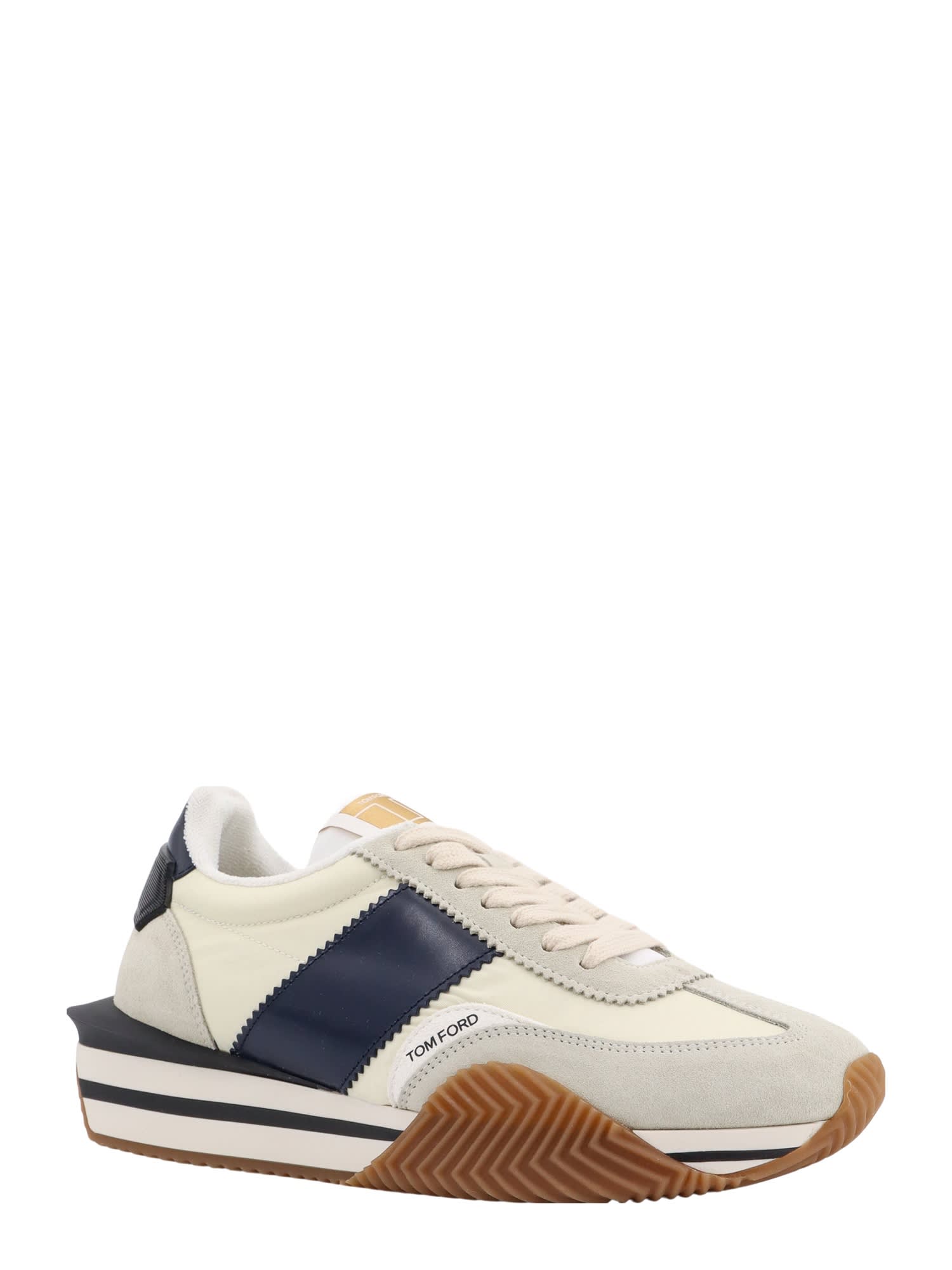 Shop Tom Ford Sneakers In Neutrals/blue