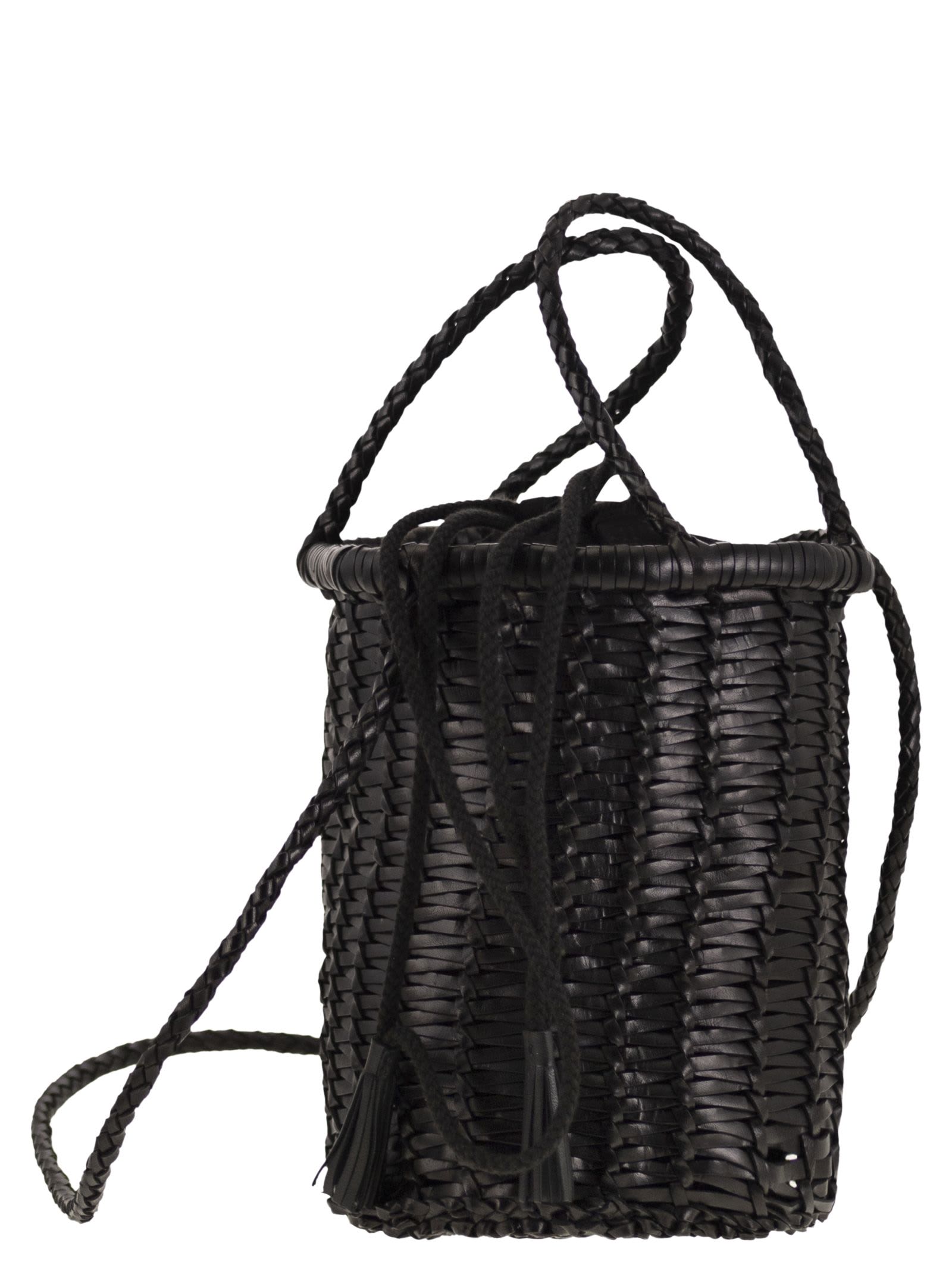 Dragon Diffusion Lina Mini - Woven Leather Bag In Black