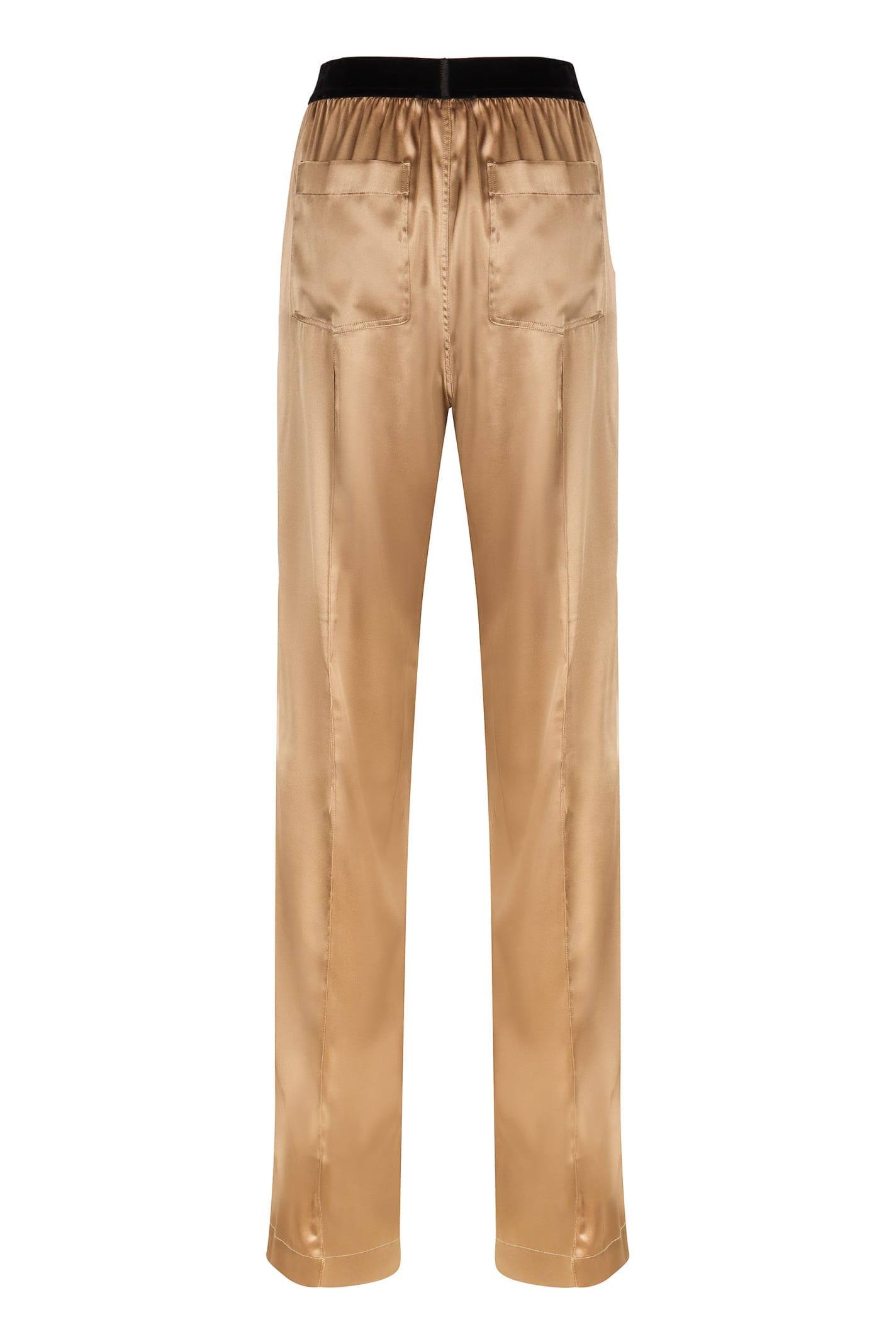 Shop Tom Ford Silk Trousers In Beige