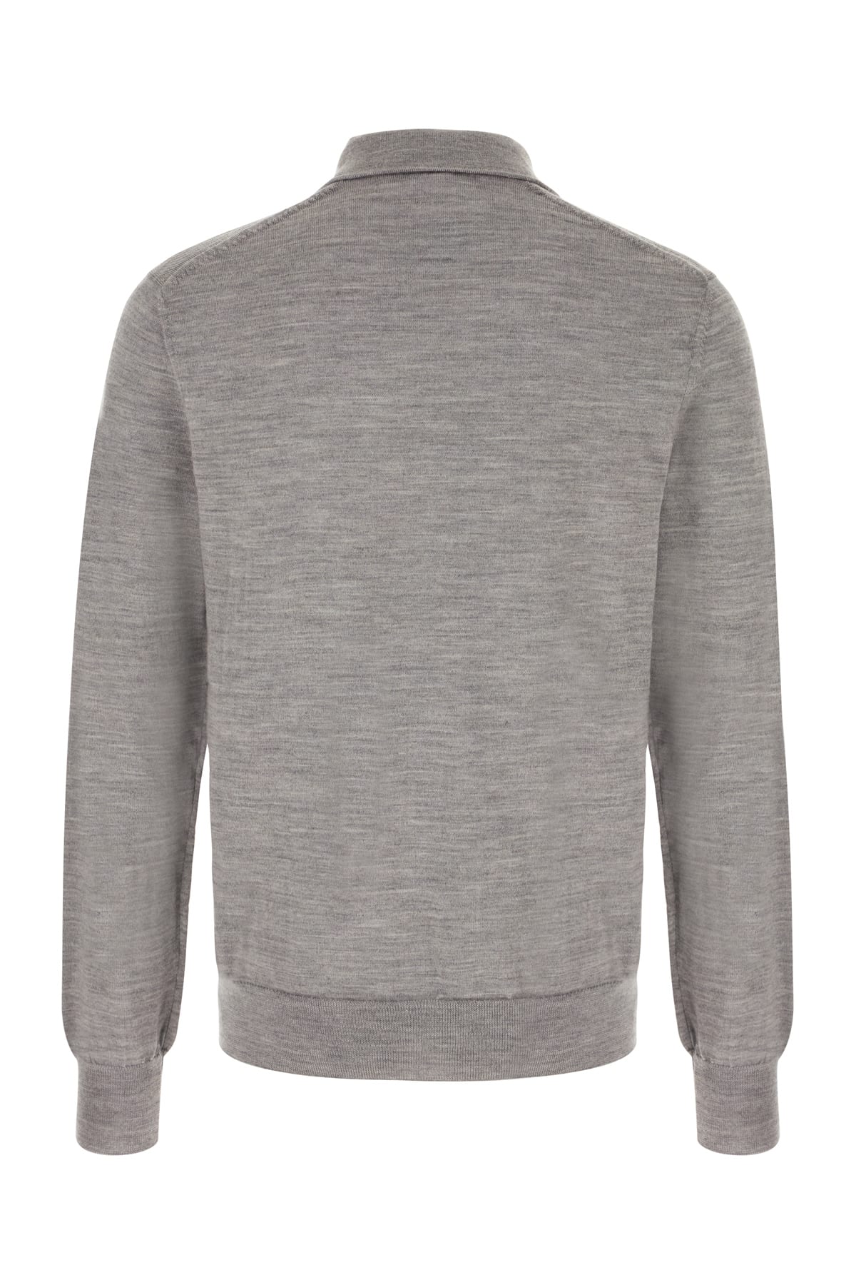 Shop Comme Des Garçons Shirt Melange Grey Wool Polo Shirt In 1