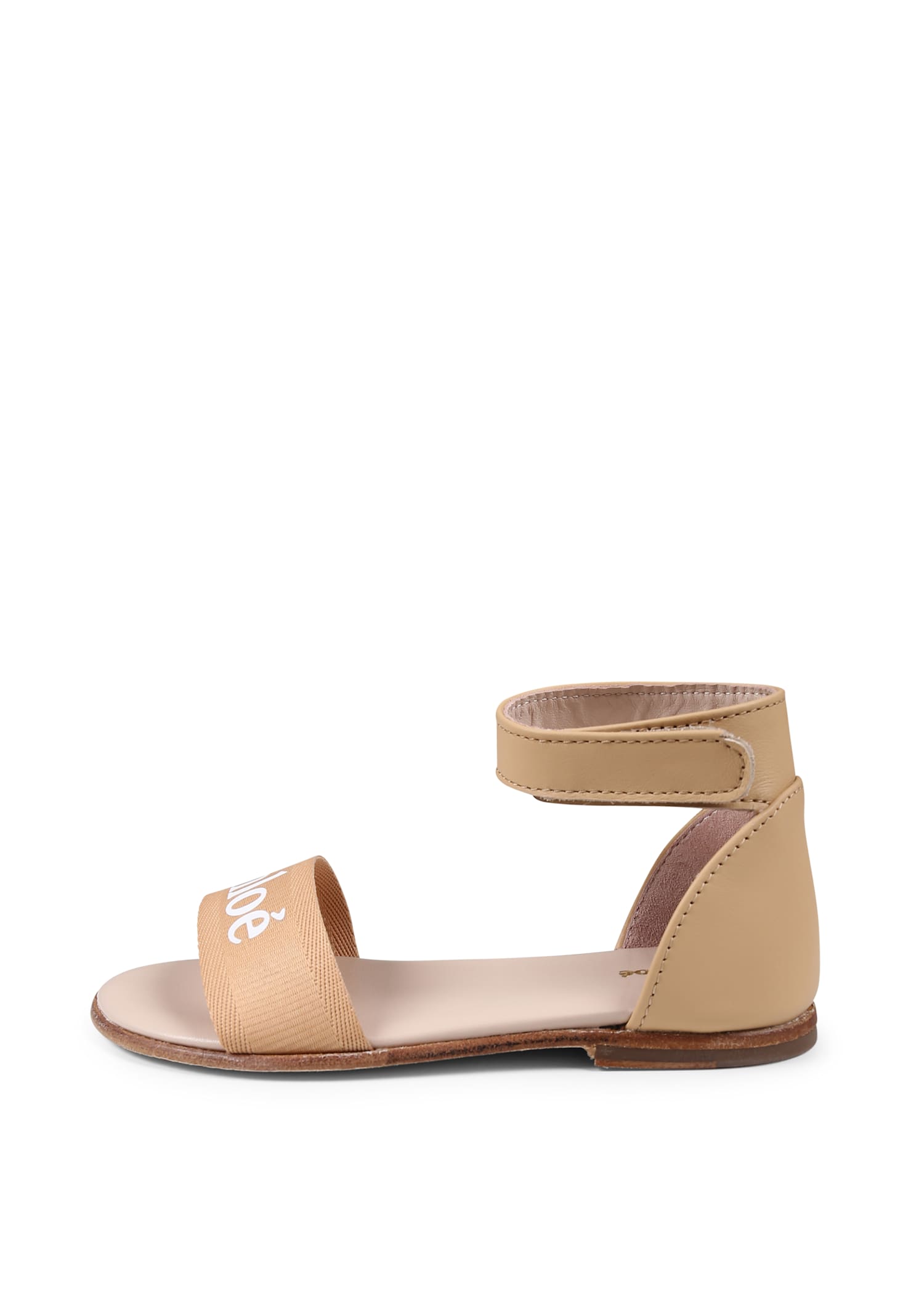 Chloé Logo-print Sandals In Beige