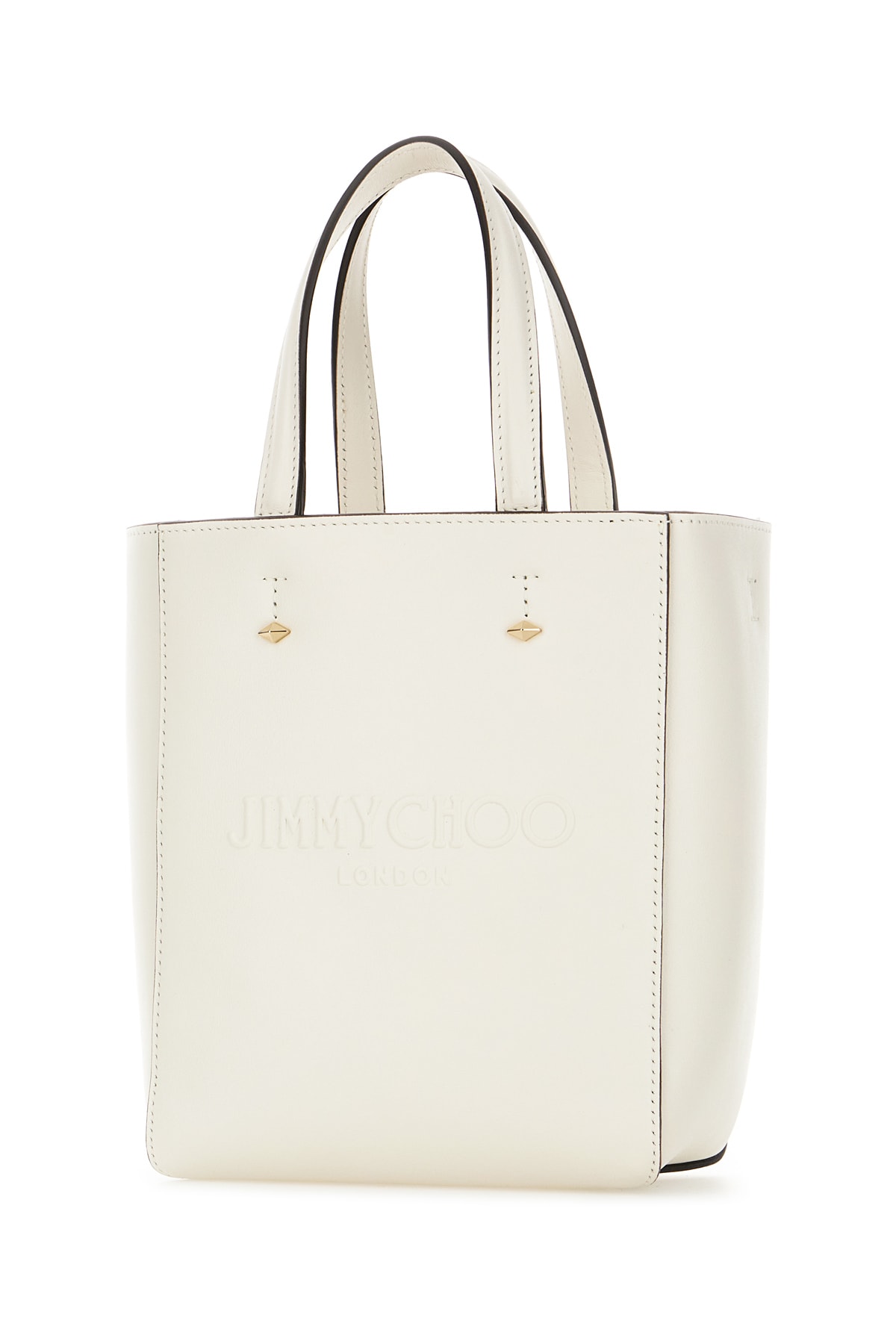 Shop Jimmy Choo White Leather Lenny Handbag In Lattegold