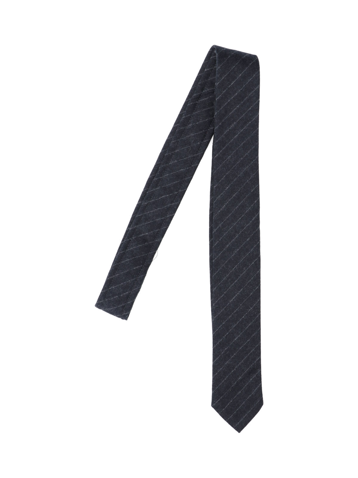 Shop Thom Browne Pinstripe Tie In Gray