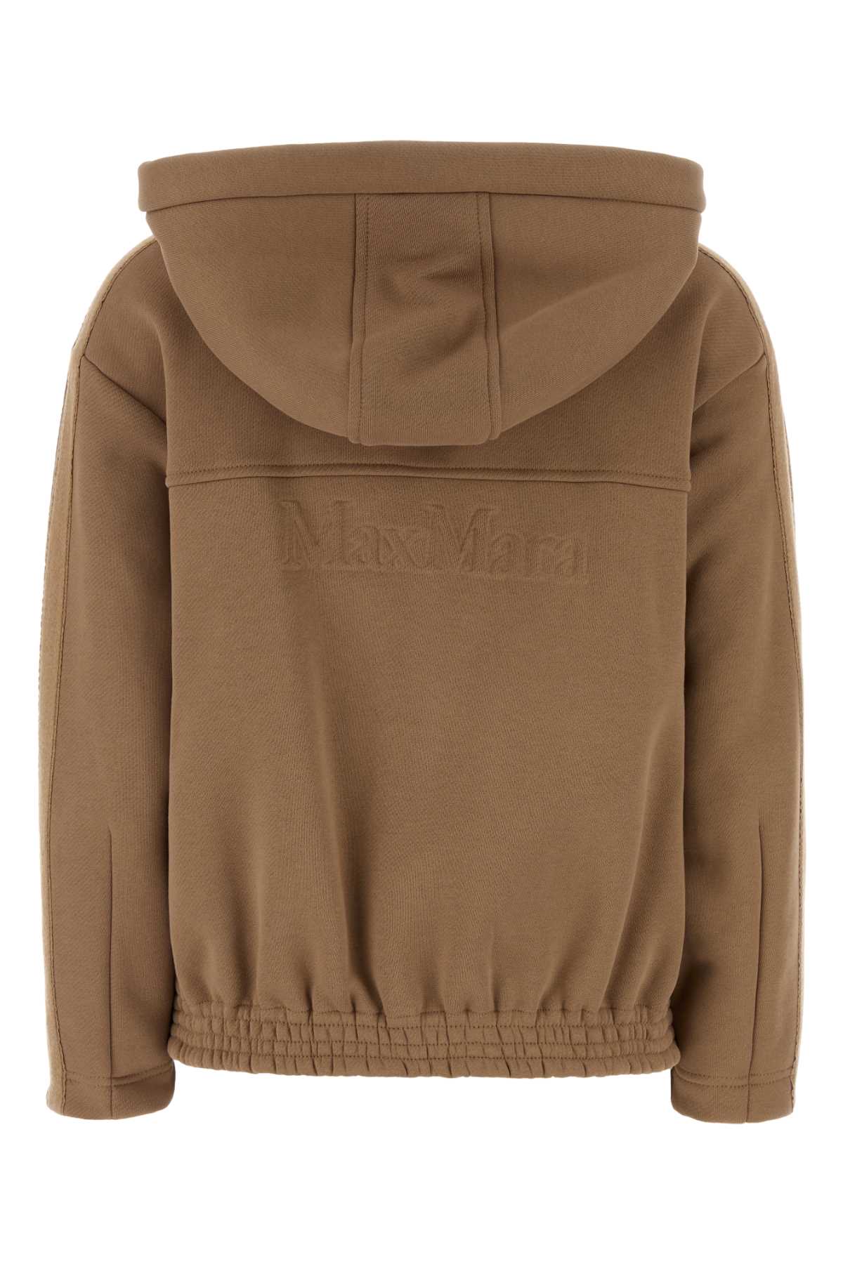 Max Mara Camel Cotton Omelia Sweatshirt In Brown