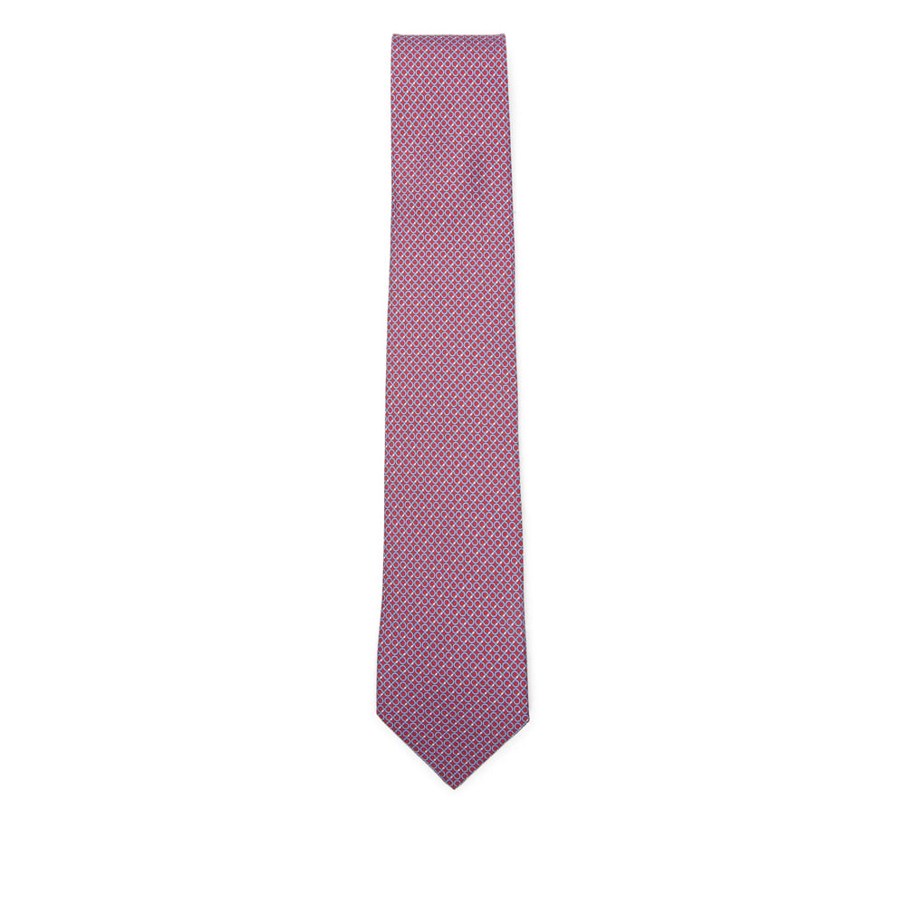 Ferragamo Patterned Tie In Pink