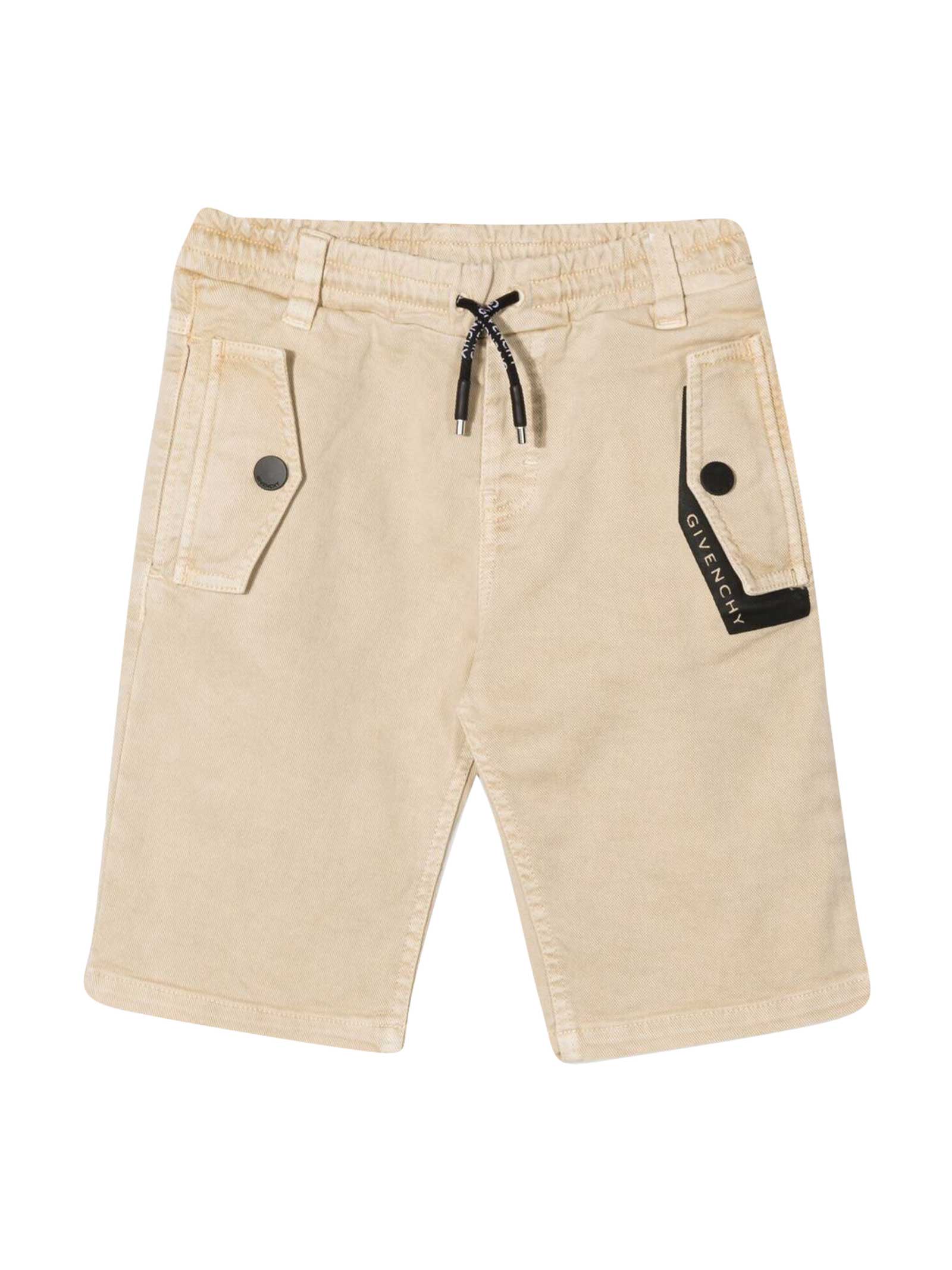 Givenchy Kids' Sand Bermuda Shorts In Beige