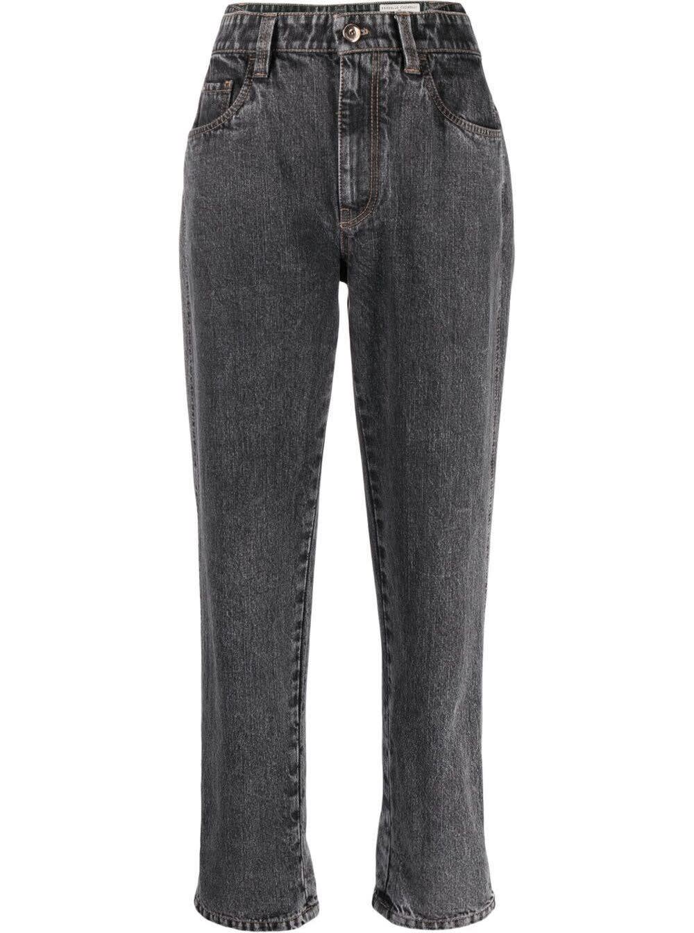 Brunello Cucinelli High Waisted Grey Denim Jeans