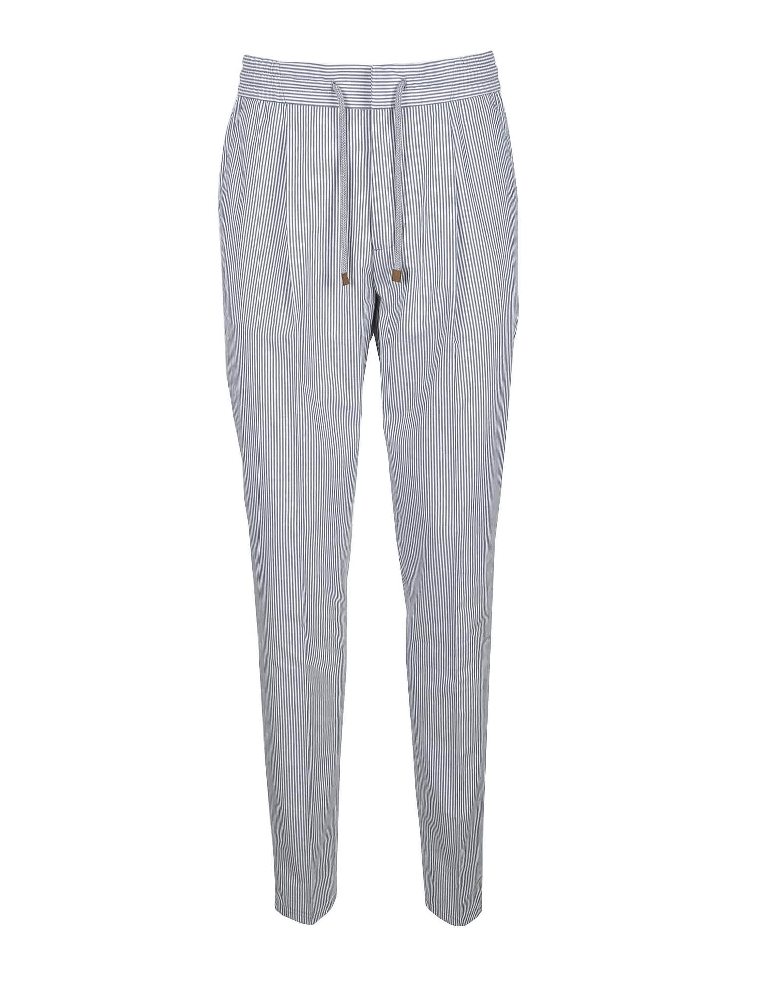 Brunello Cucinelli Mens White / Gray Pants