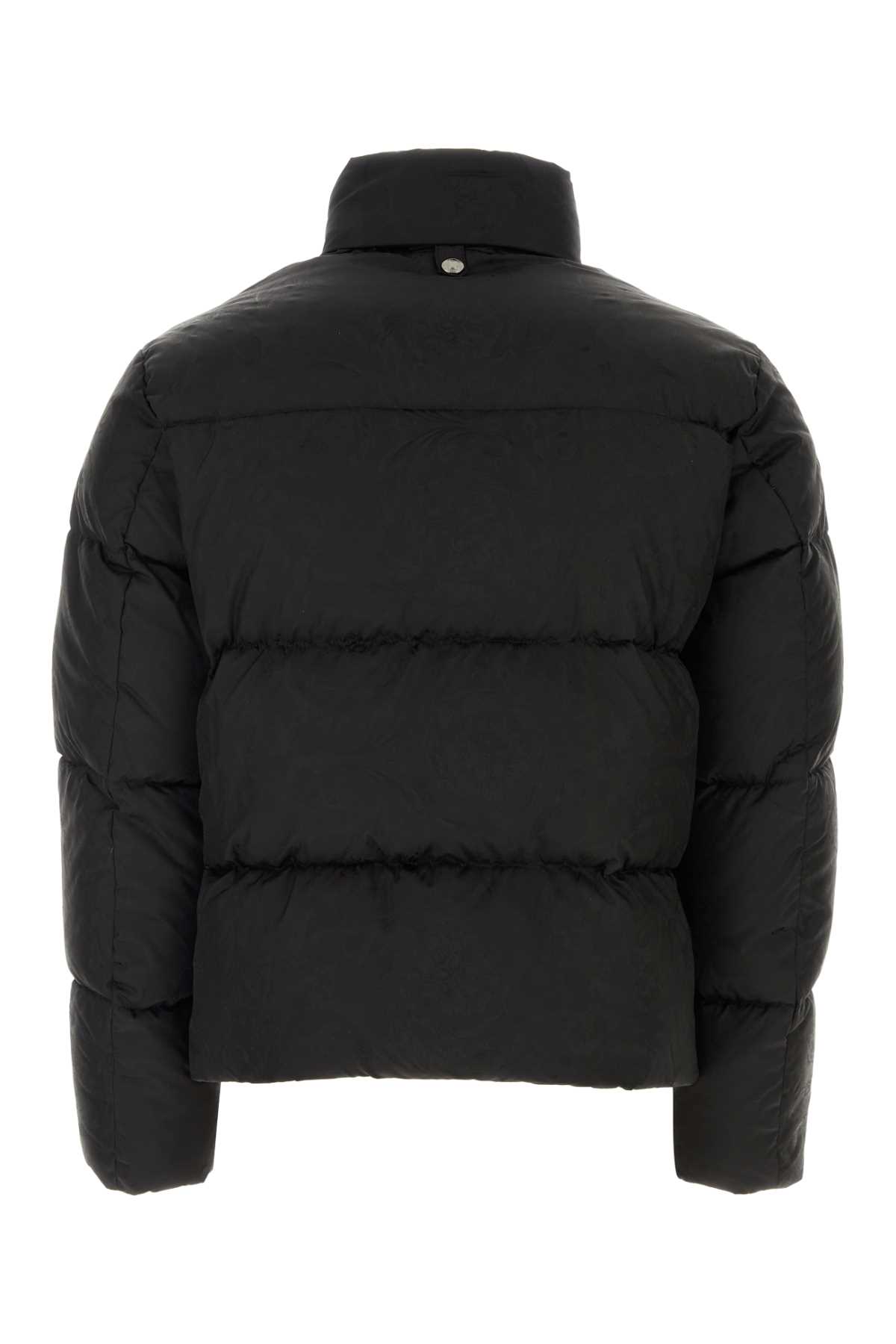 Shop Versace Black Nylon Down Jacket
