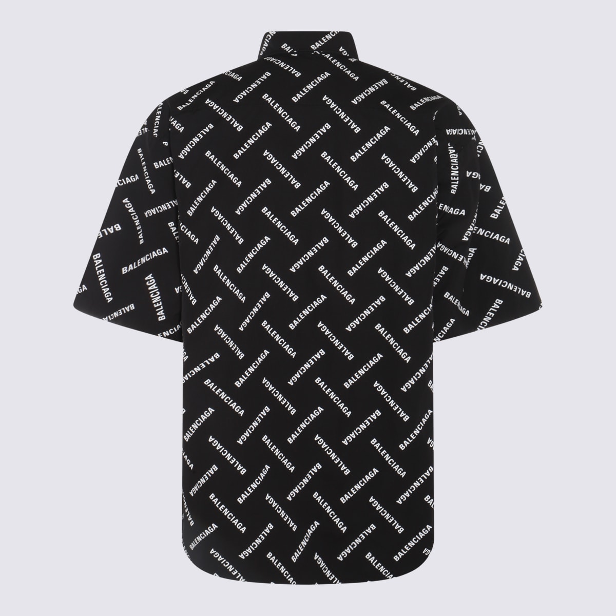 Shop Balenciaga Black And White Cotton Shirt