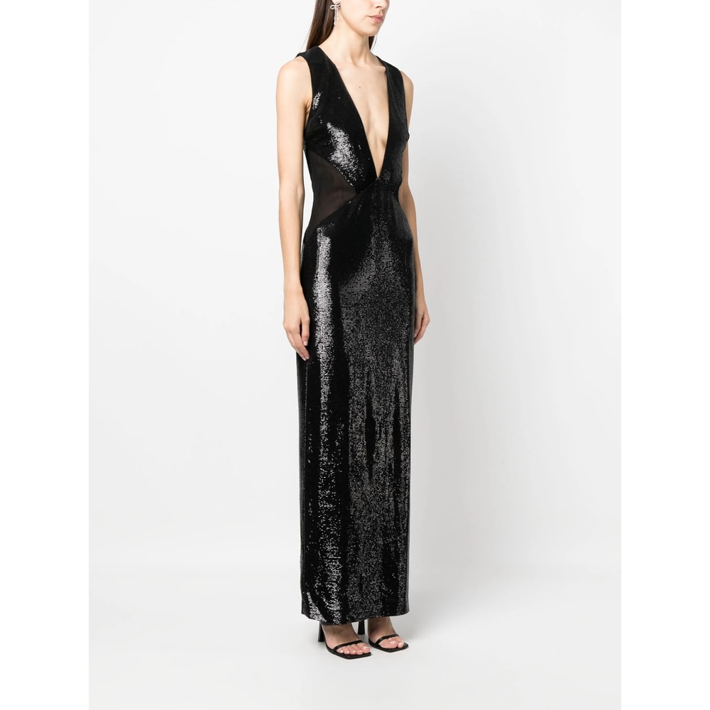Rev Sequin-embellished Maxi Dress In Black