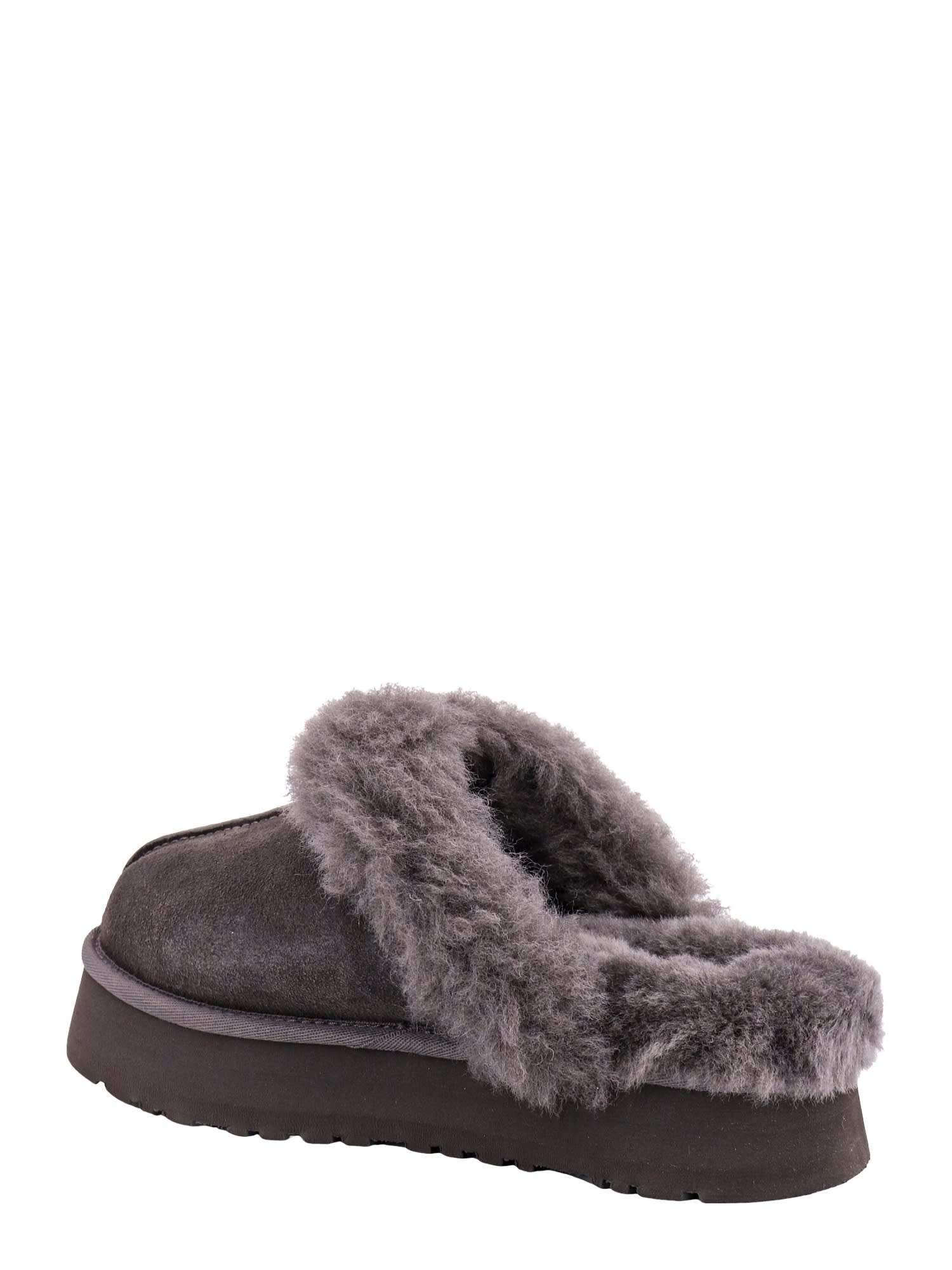 Ugg Gray Mule In Mutton With 3cm Platfoarm In Grigio