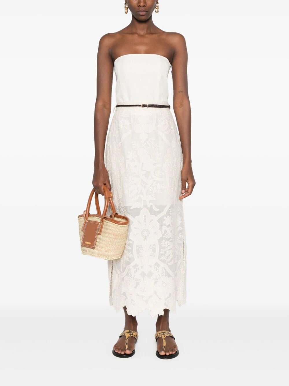 Shop Zimmermann Gonna Lunga In Crm Cream