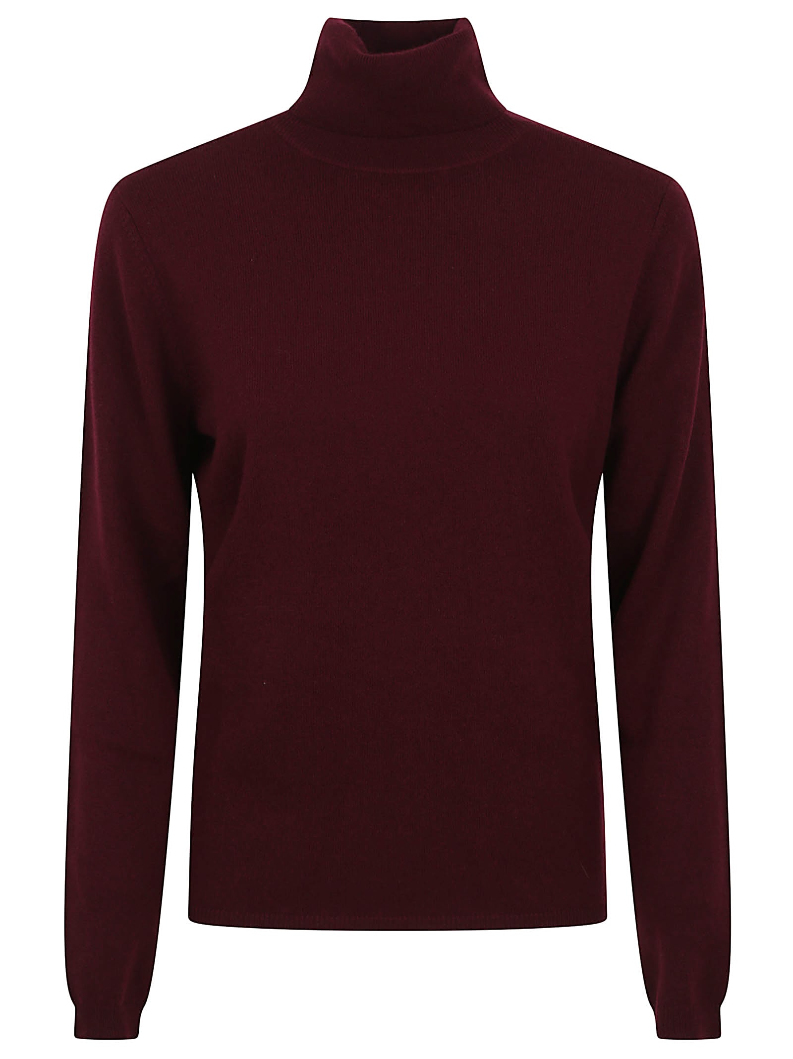 Allude Cashmere Mockneck Sweater With Relaxed Silhouette In Burgundy