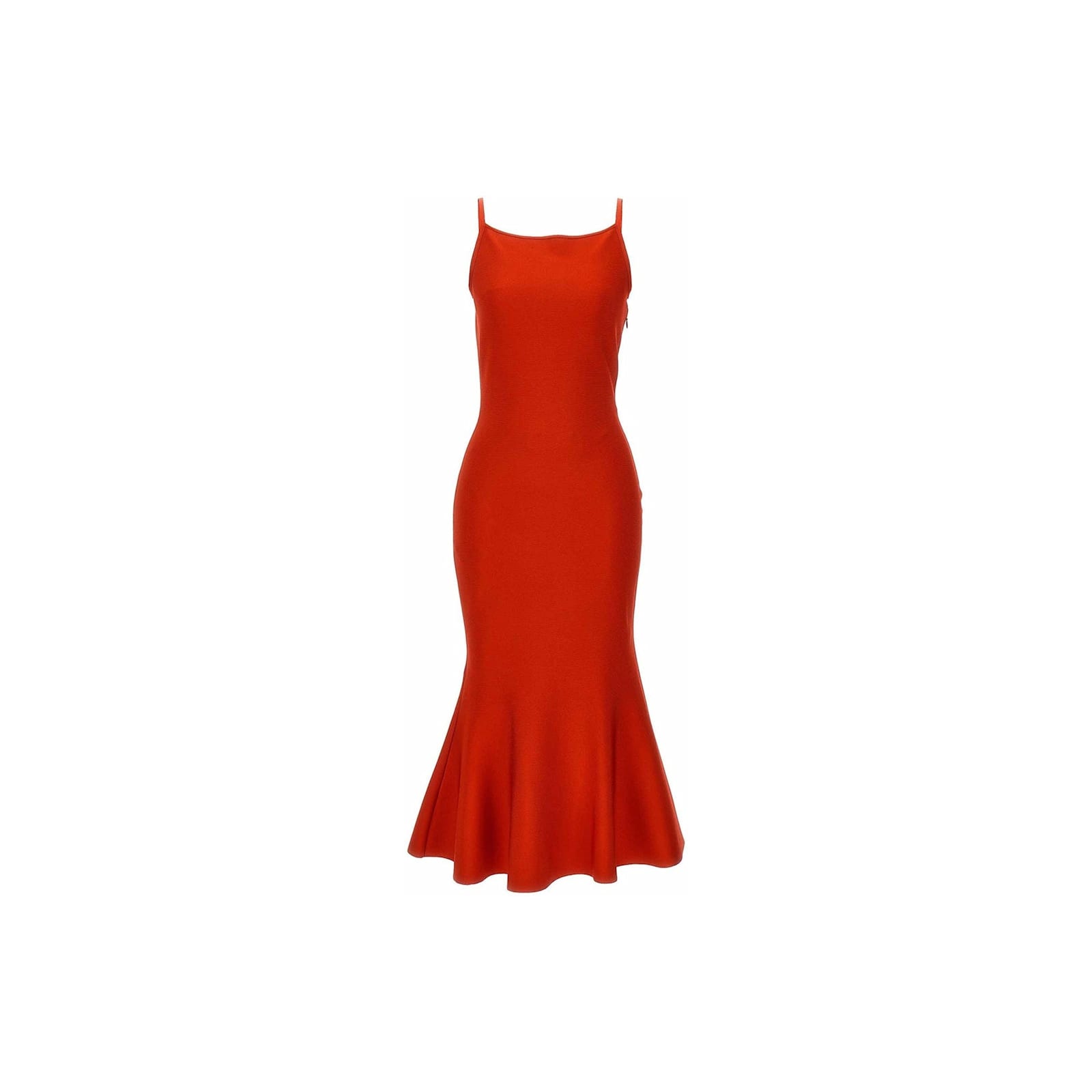 Shop Alexander Mcqueen Flared Knit Dress In Red