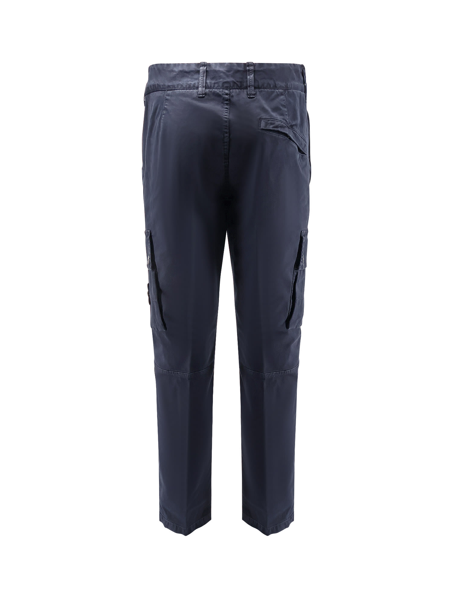 Stone Island Cotton Trousers With Cargo Pockets And Belt Loops