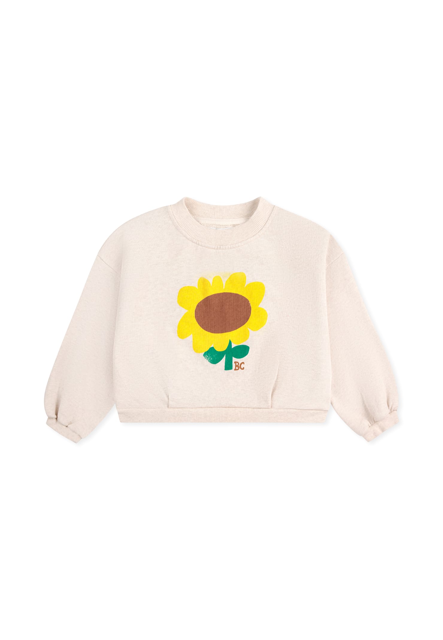 Bobo Choses Sunflower Short Sweatshirt In Ivory