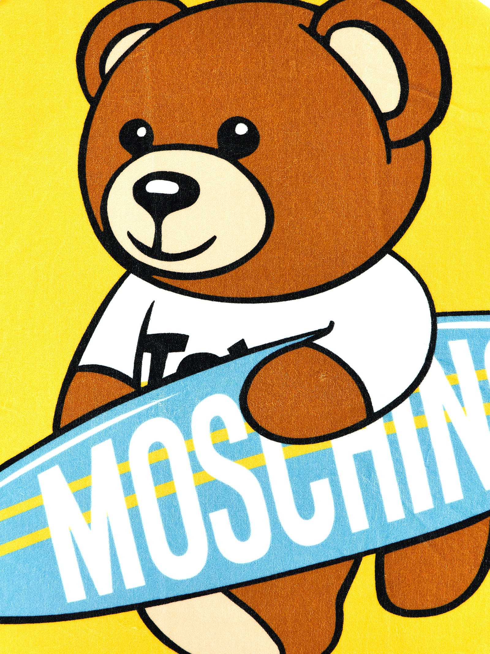 Shop Moschino Beach Towel Teddy In Yellow