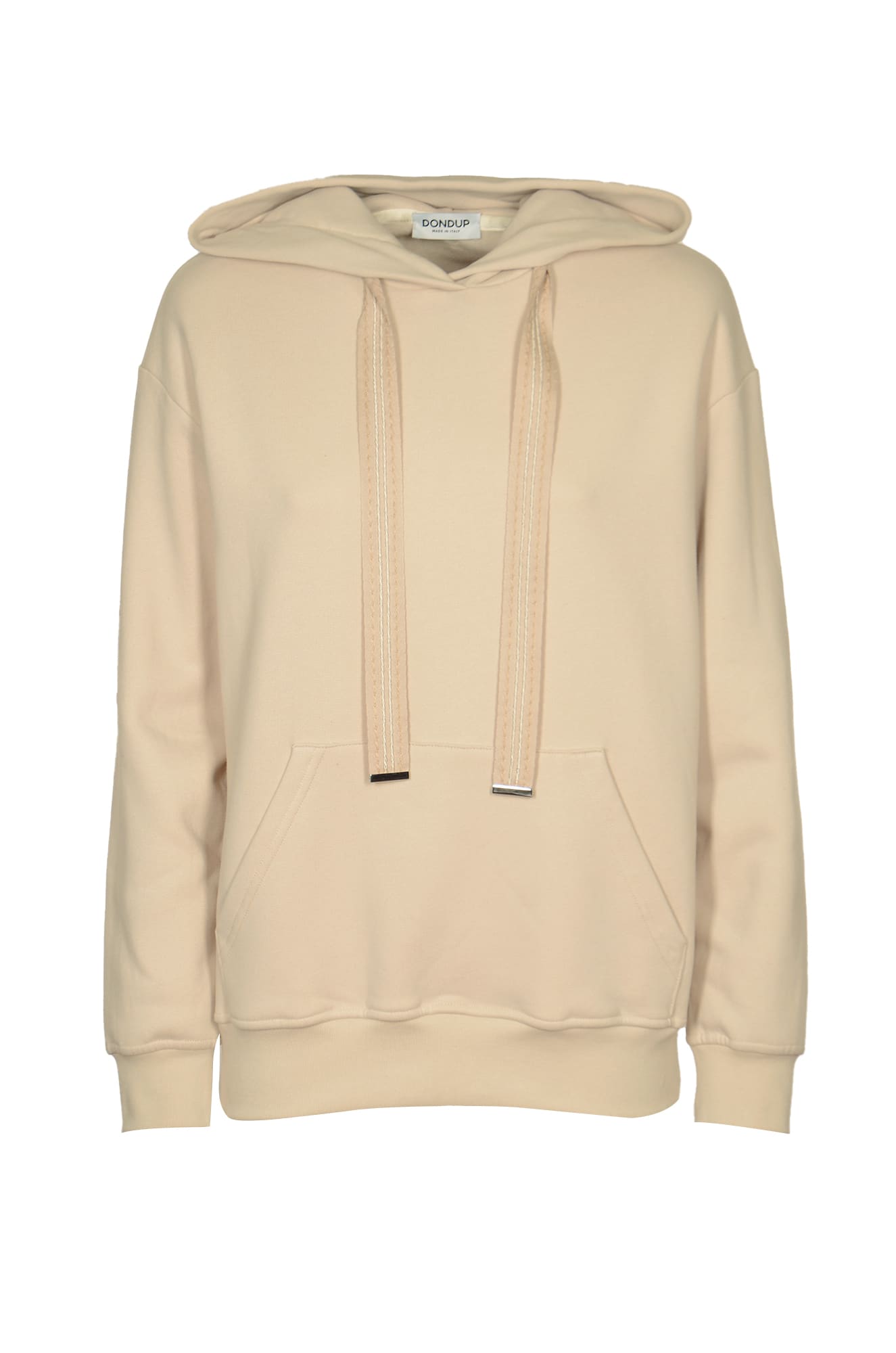 Rib Trim Plain Hoodie