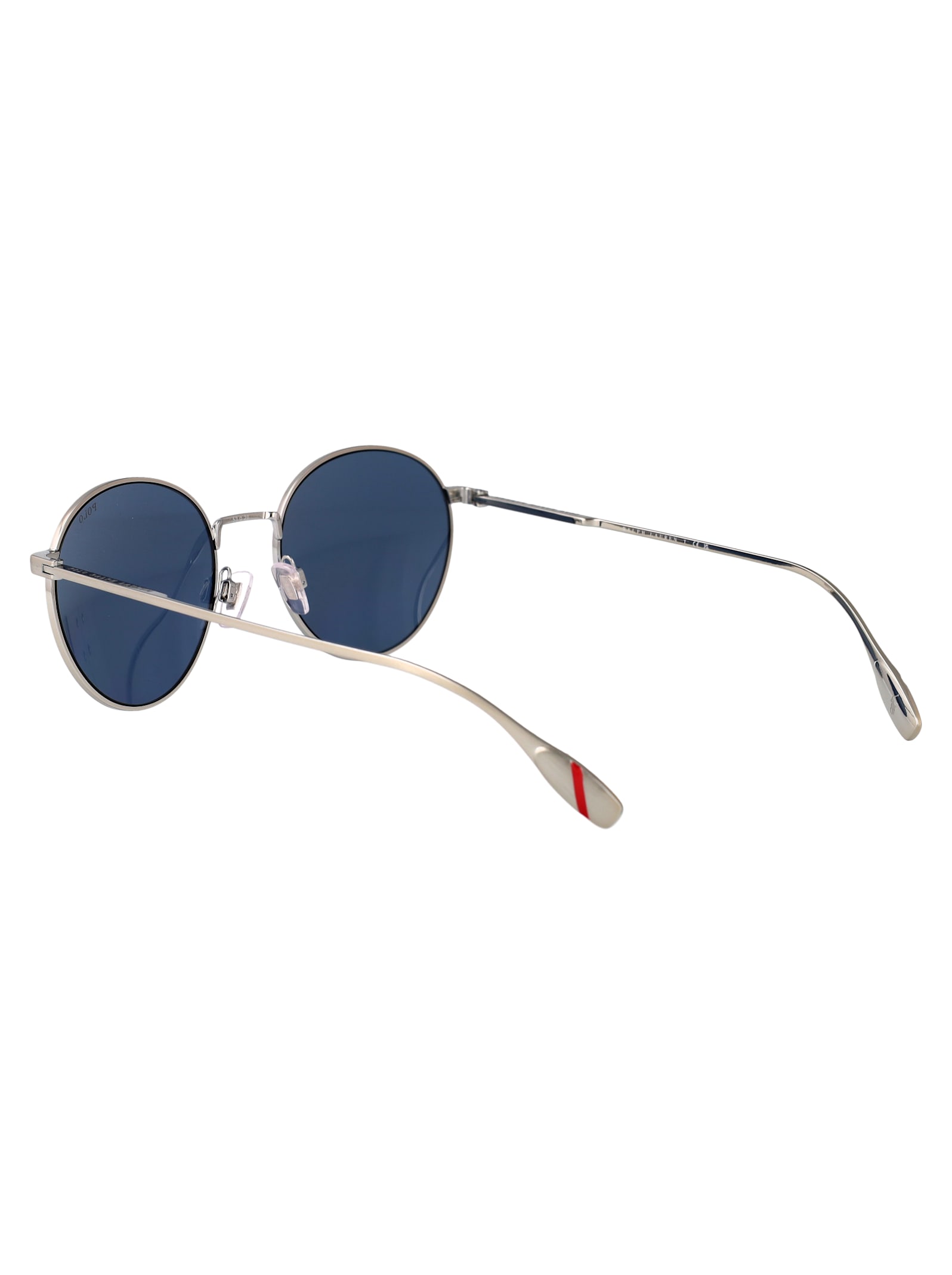 Polo Ralph Lauren Grigio Trasparente Lucido Metal Sunglasses In Blue