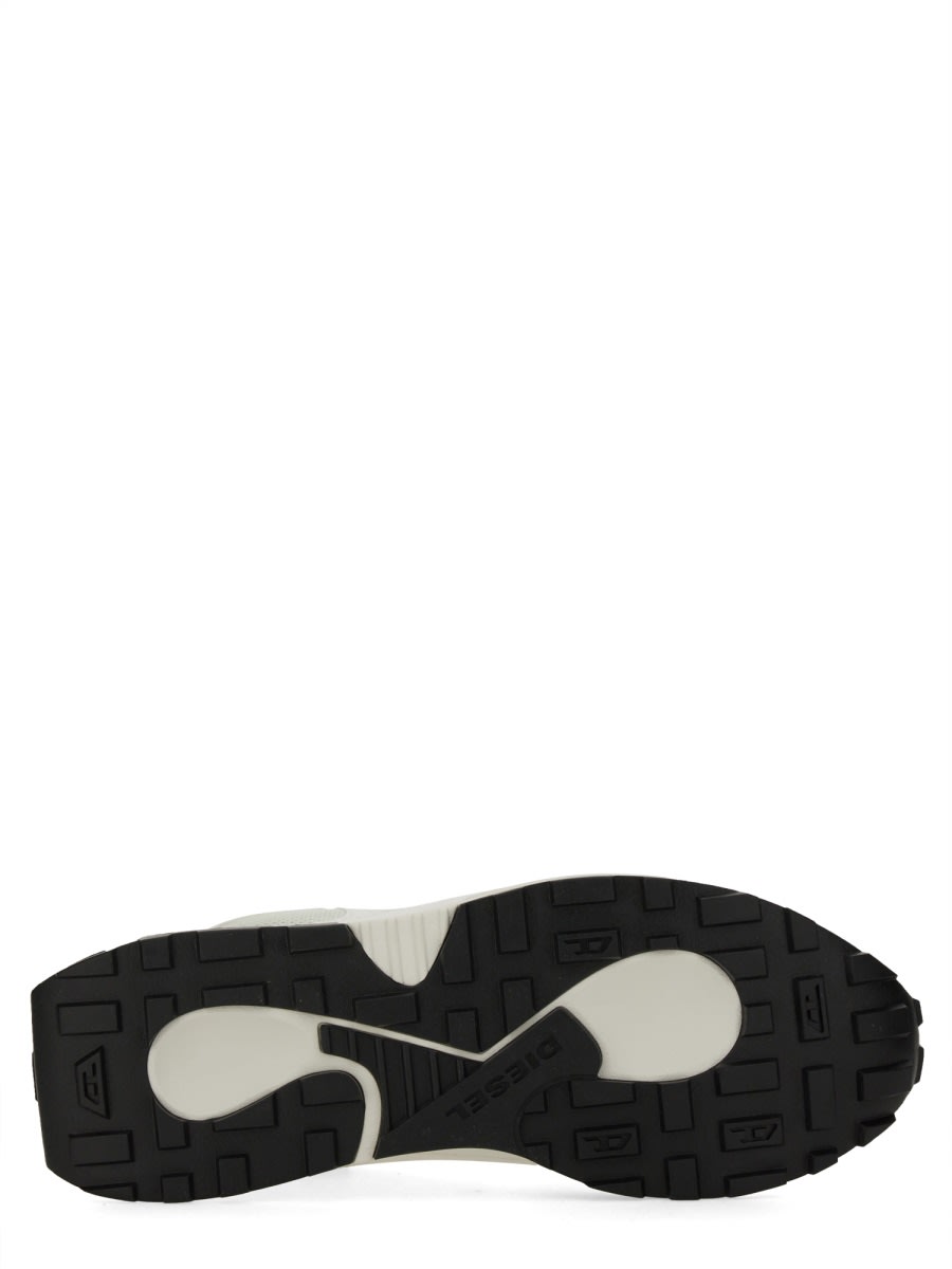 Diesel Controlled Mesh Panels Round Toe Sneaker In White