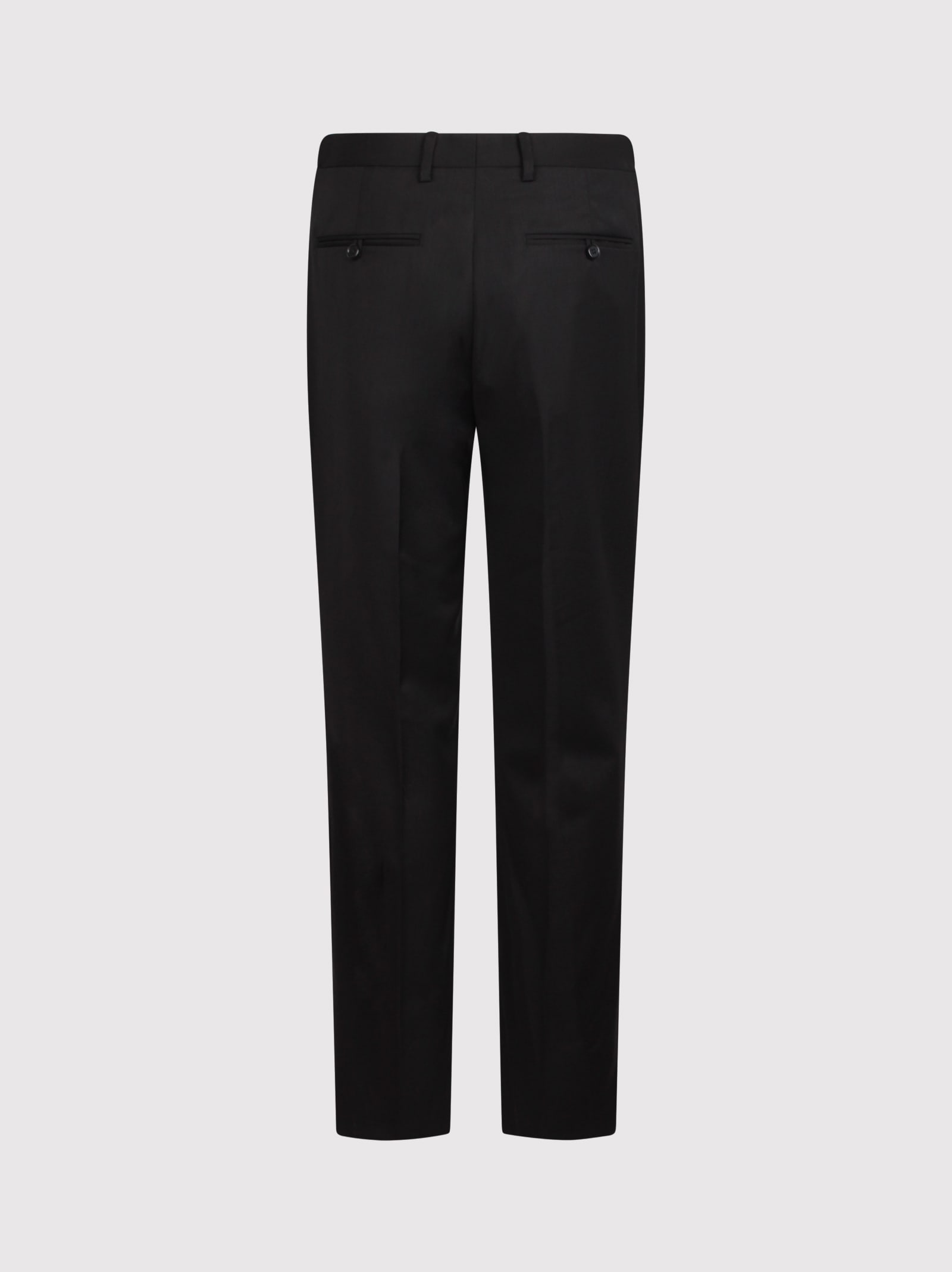 Shop Helmut Lang Wool Trousers With Side Strings