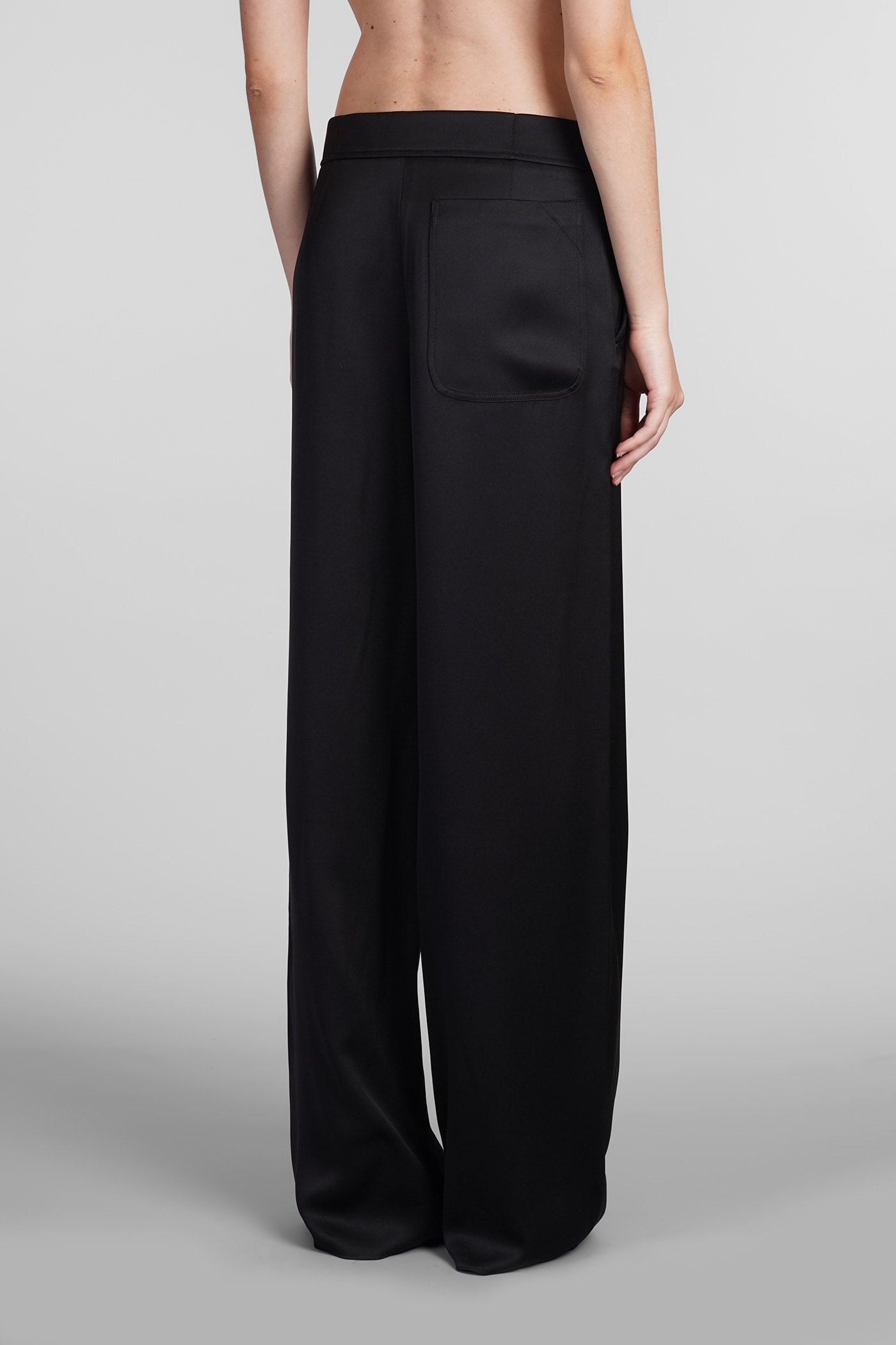 Shop Giorgio Armani Pants In Black Silk