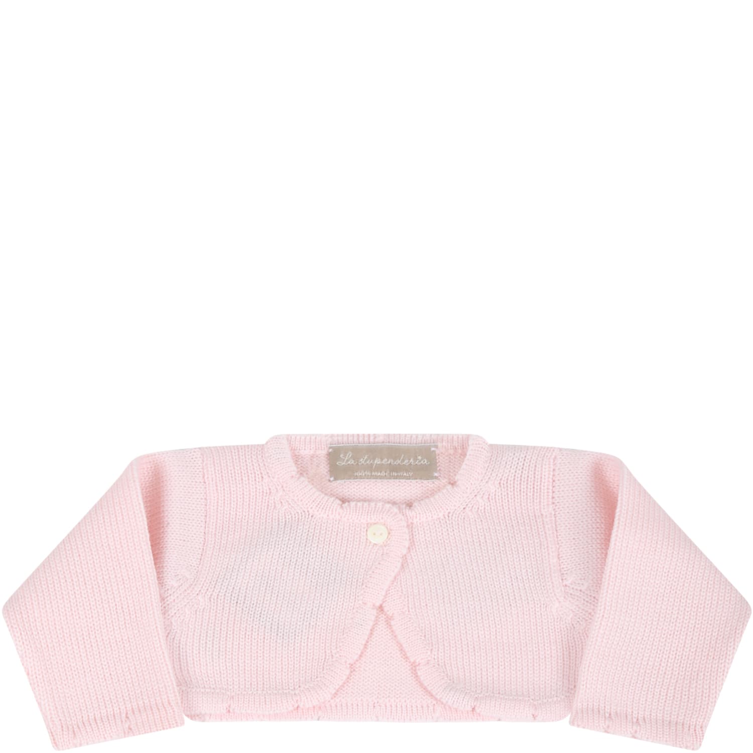 La stupenderia Pink Cardigan For Baby Girl