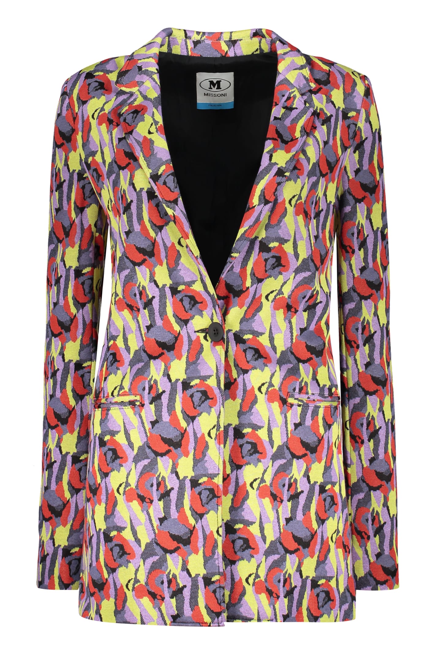 Shop M Missoni Knitted Blazer In Multicolor