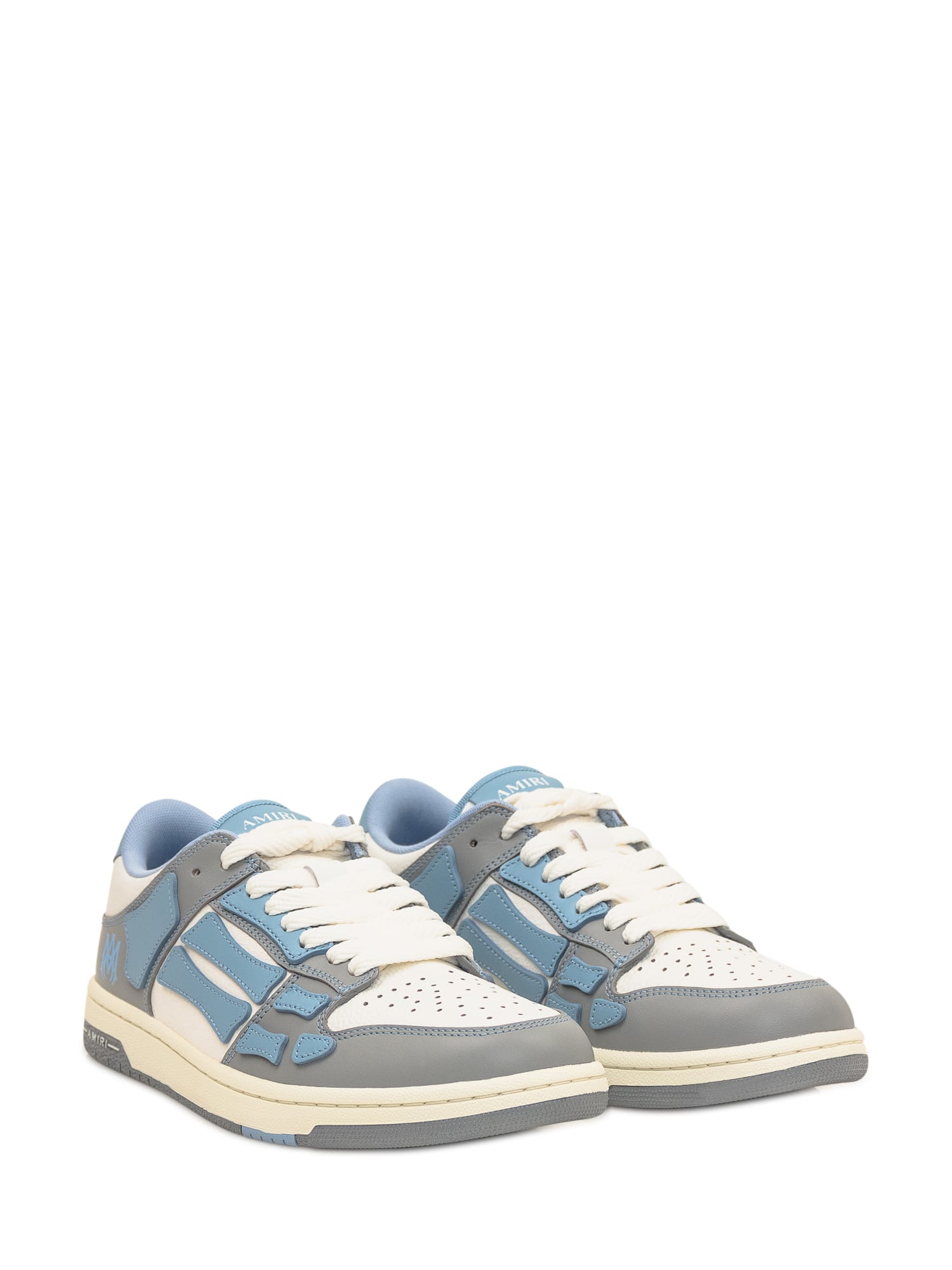 Amiri Varsity Skel Top Low Sneakers Ocean Sky In Baby Blue